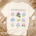 Hydrangea Floral T-Shirt - Comfort Colors garment-dyed unisex tee, botanical hydrangea graphic