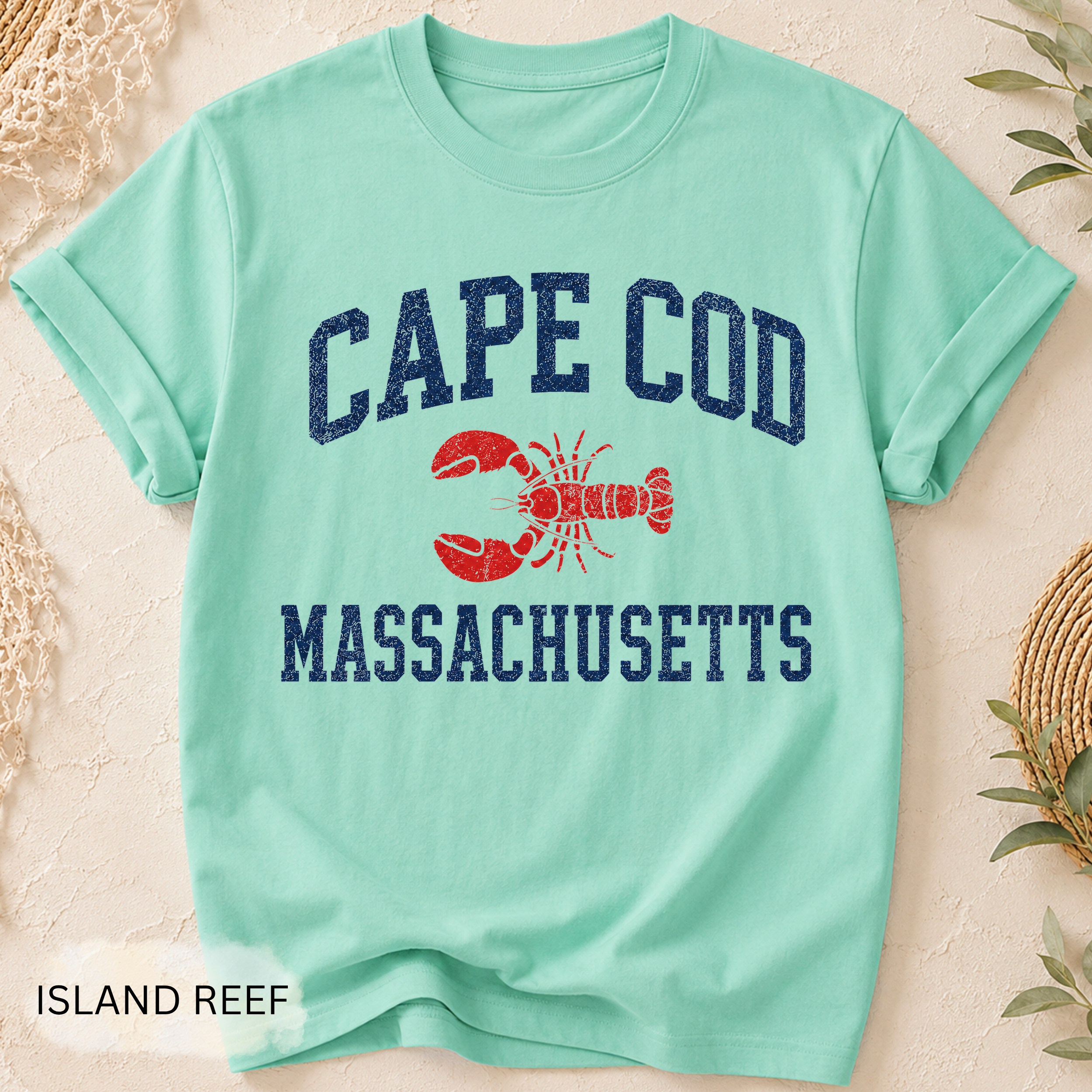 Cape Cod Massachusetts Lobster T-Shirt - Comfort Colors garment-dyed unisex tee, vintage Massachusetts lobster graphic