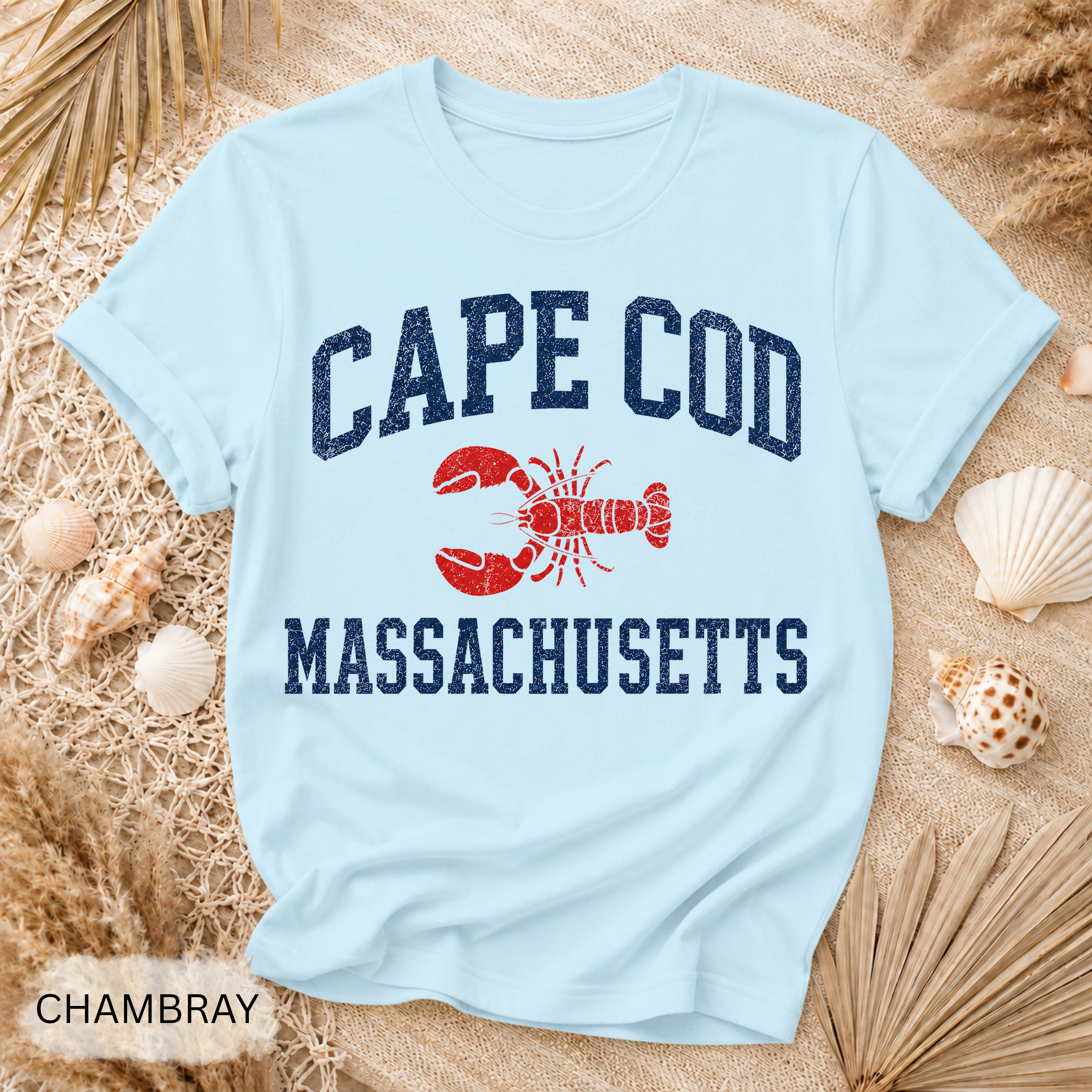 Cape Cod Massachusetts Lobster T-Shirt - Comfort Colors garment-dyed unisex tee, vintage Massachusetts lobster graphic