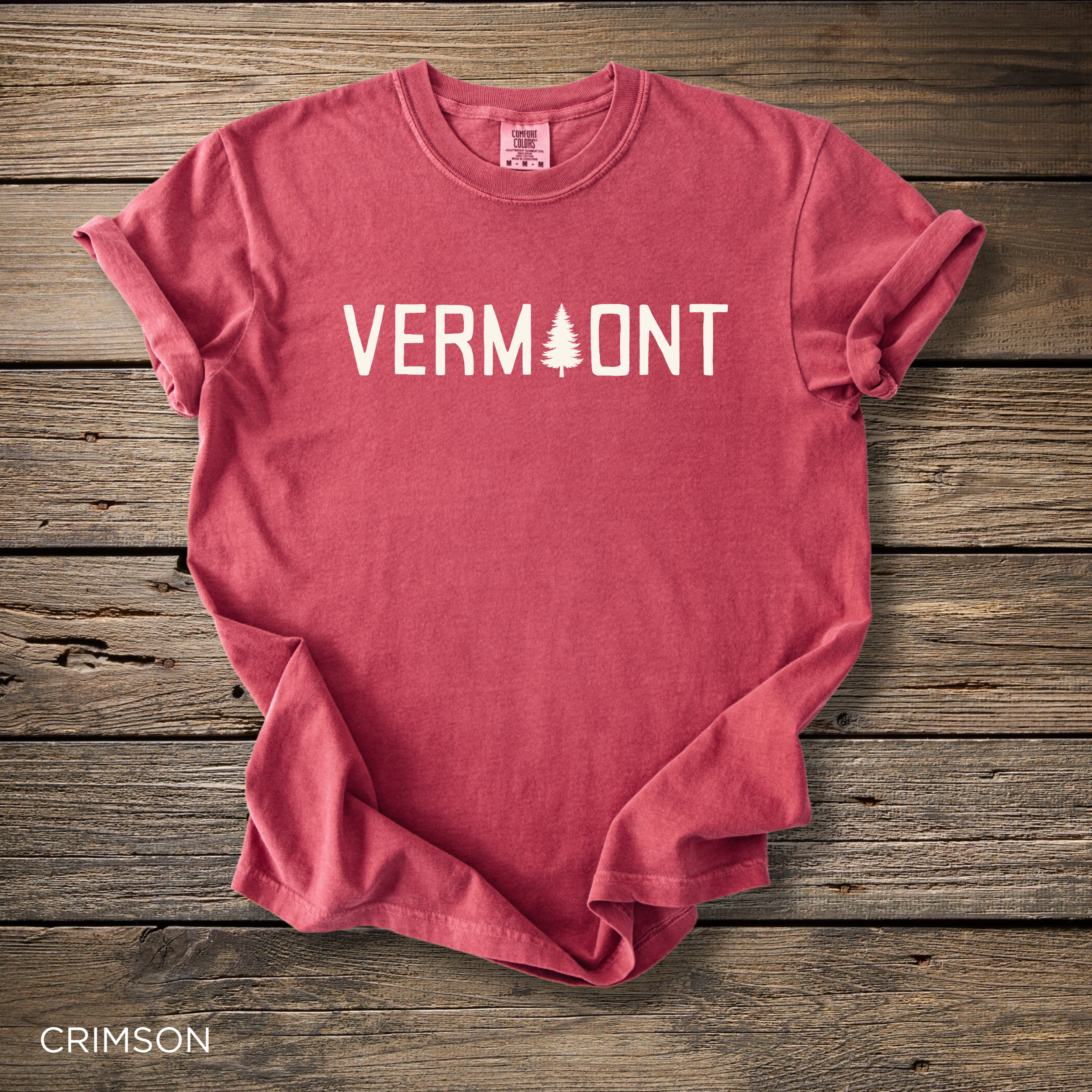 Vermont T-Shirt — Rustic Tree Logo Tee for Outdoor Lovers
