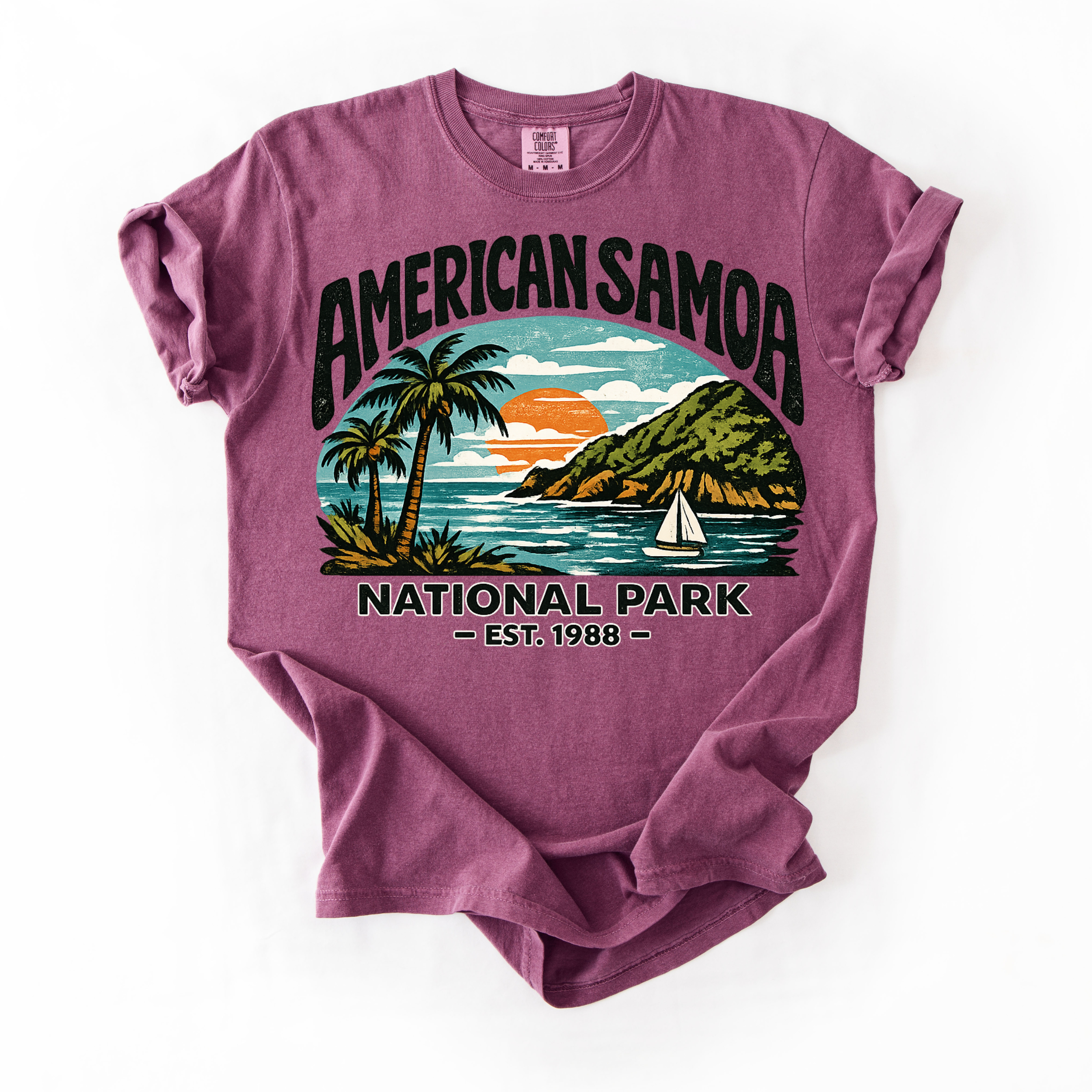 American Samoa National Park T-Shirt — Tropical Sunset Beach Tee