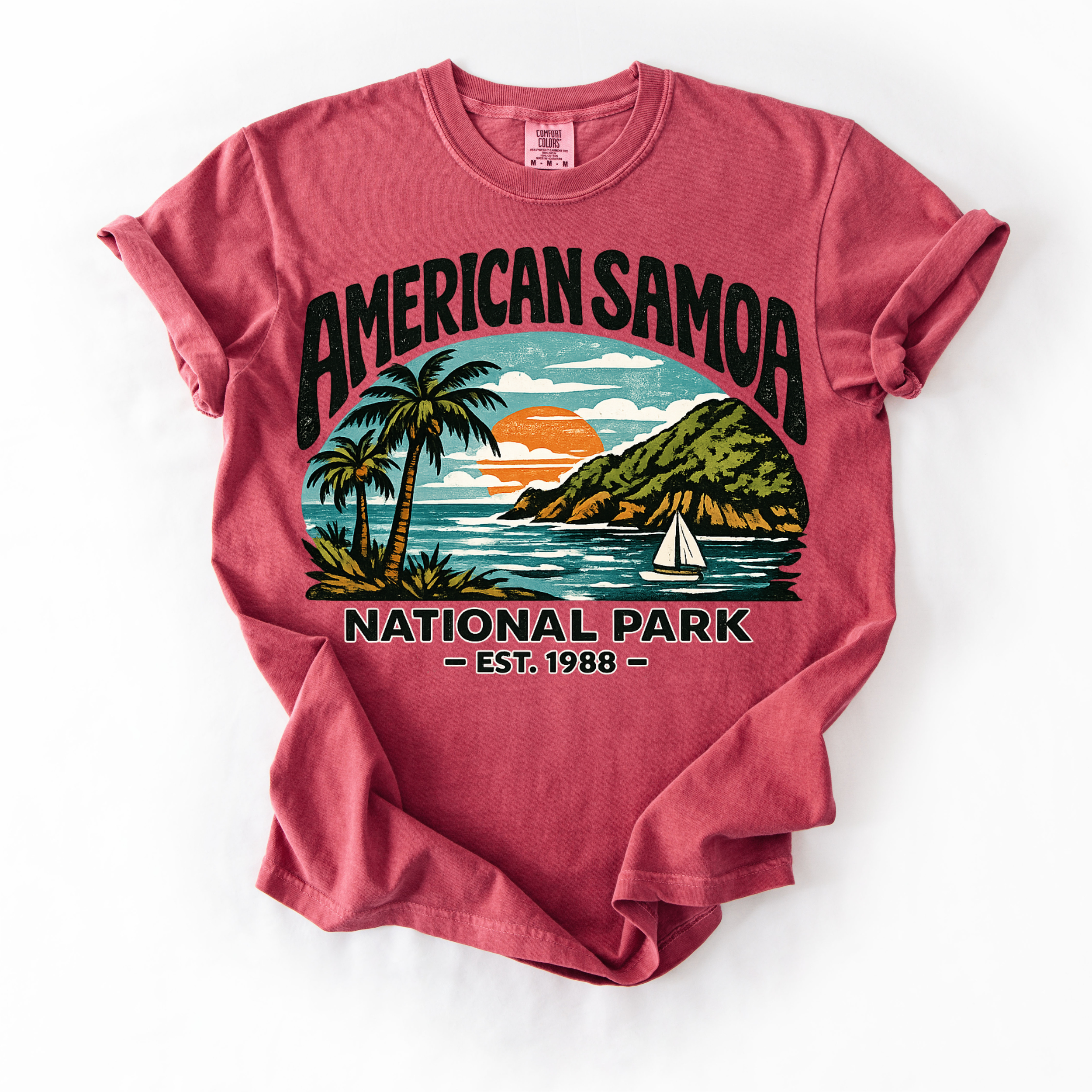 American Samoa National Park T-Shirt — Tropical Sunset Beach Tee
