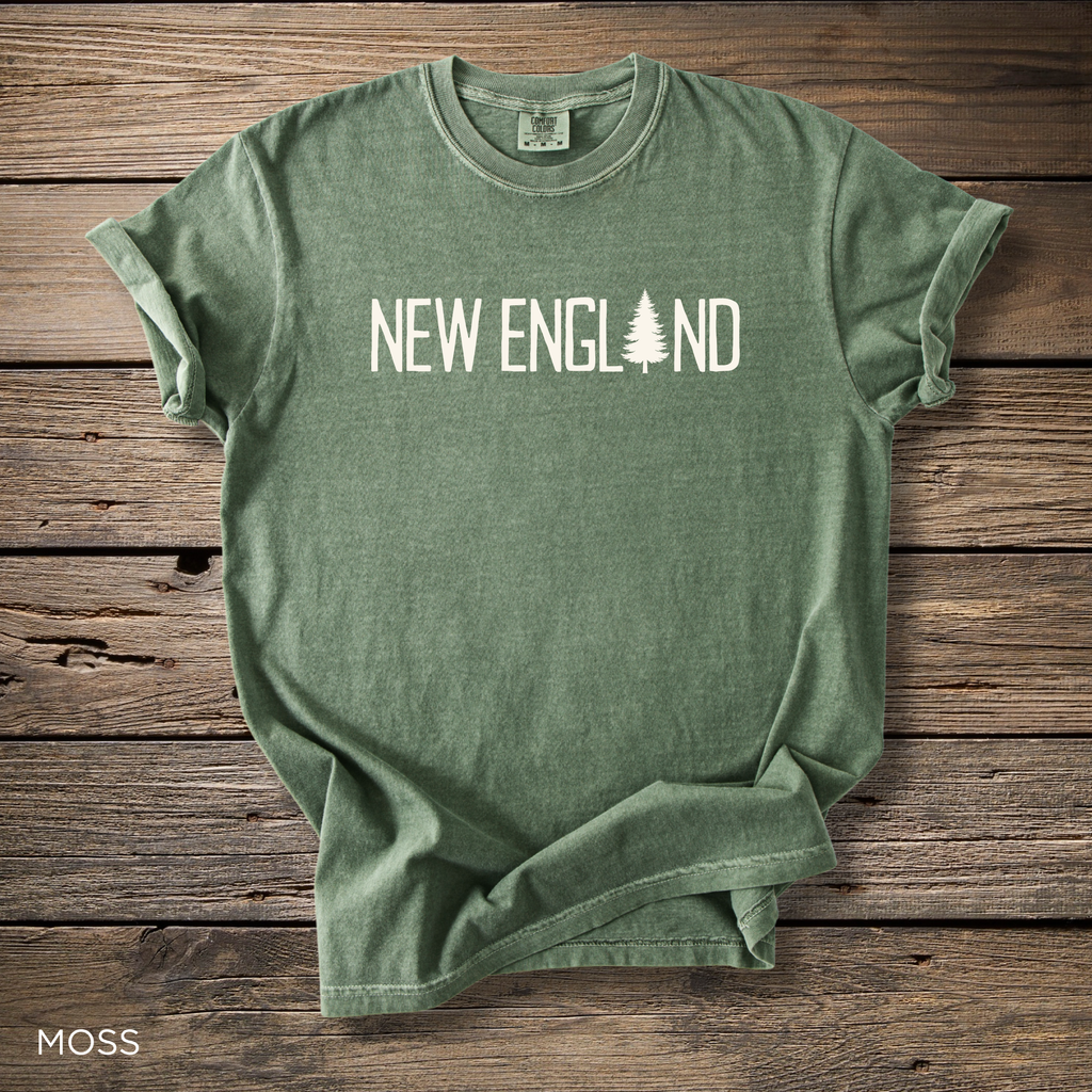 New England shirt east coast tshirt - Comfort Colors garment-dyed unisex tee, New England tree logo graphic