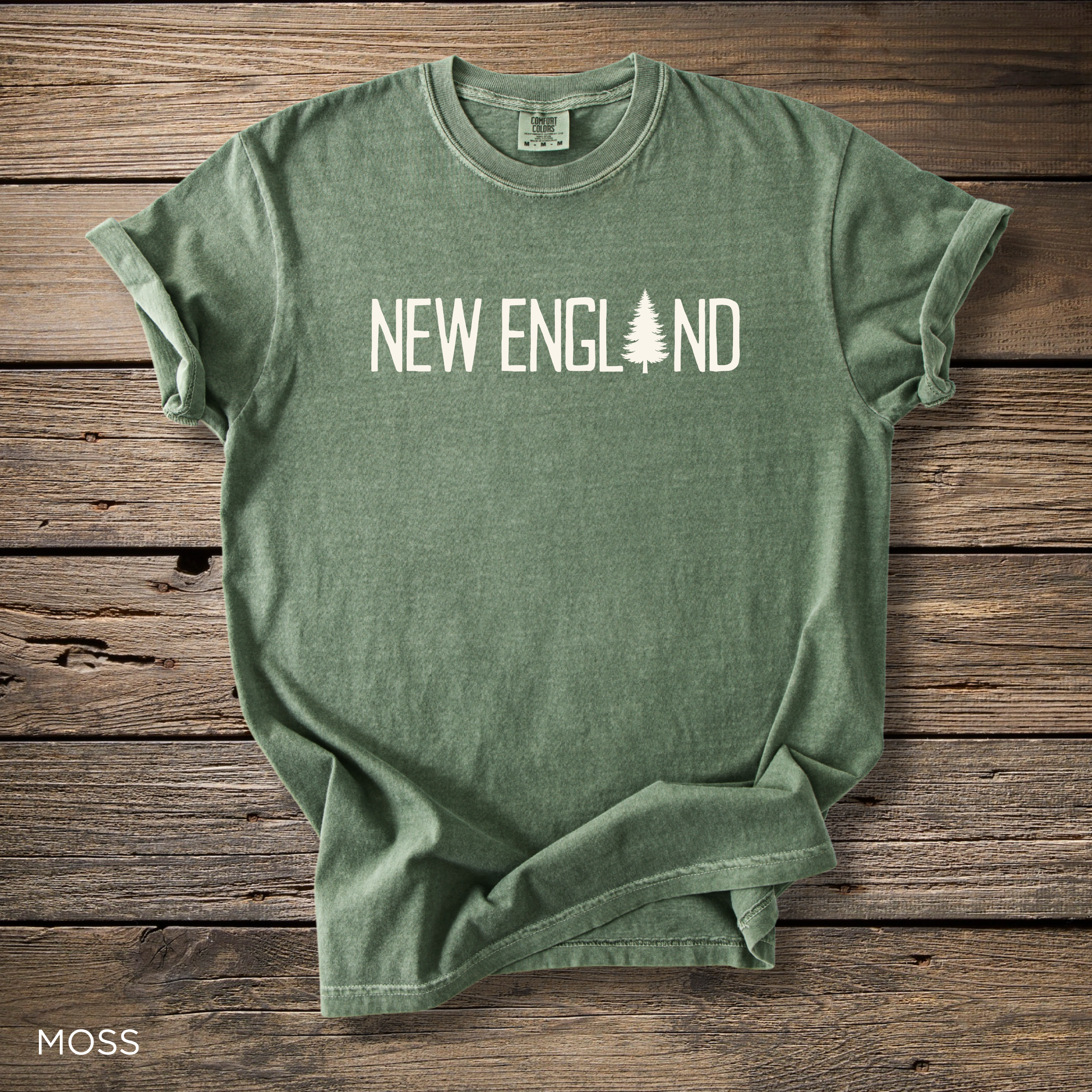 New England shirt east coast tshirt - Comfort Colors garment-dyed unisex tee, New England tree logo graphic