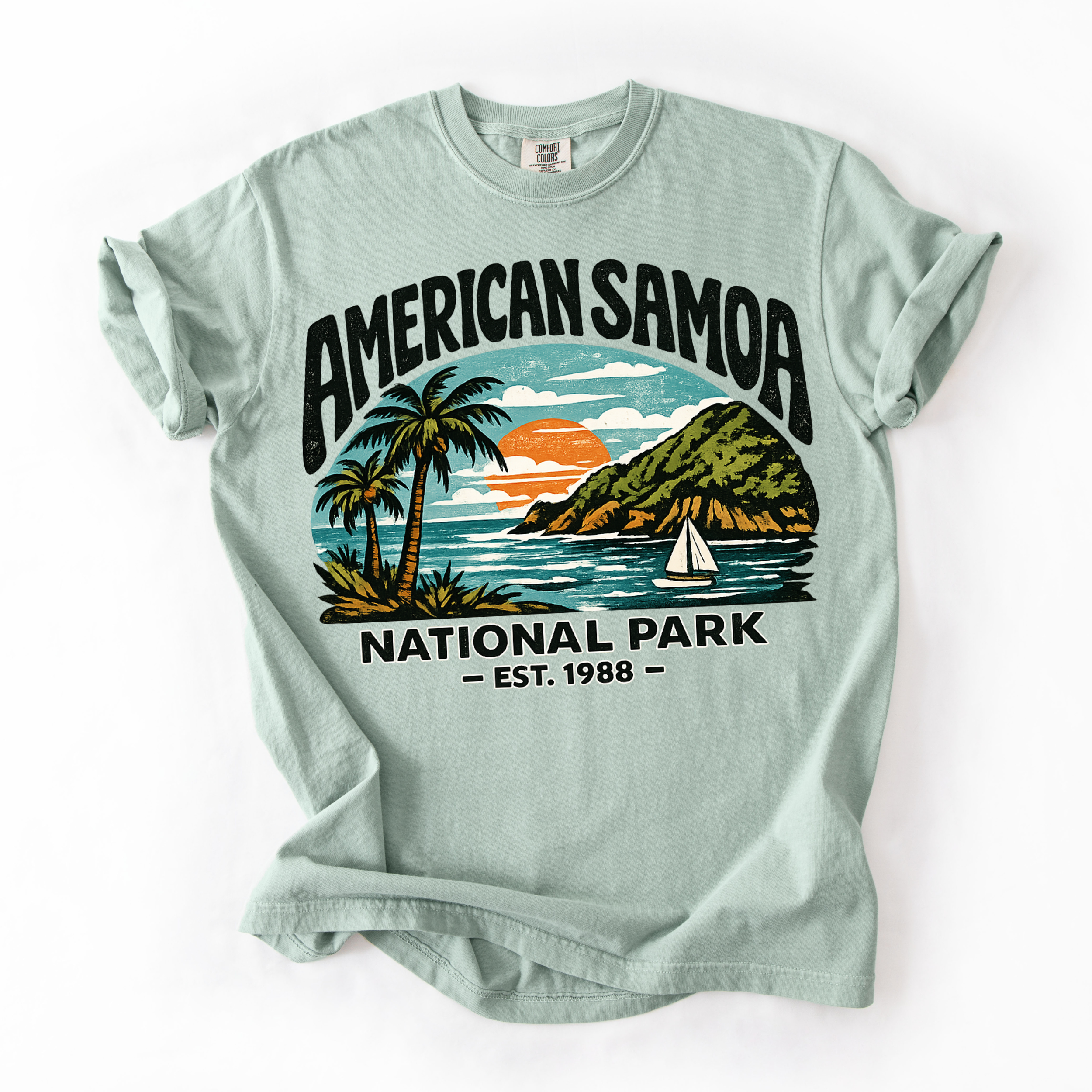 American Samoa National Park T-Shirt — Tropical Sunset Beach Tee