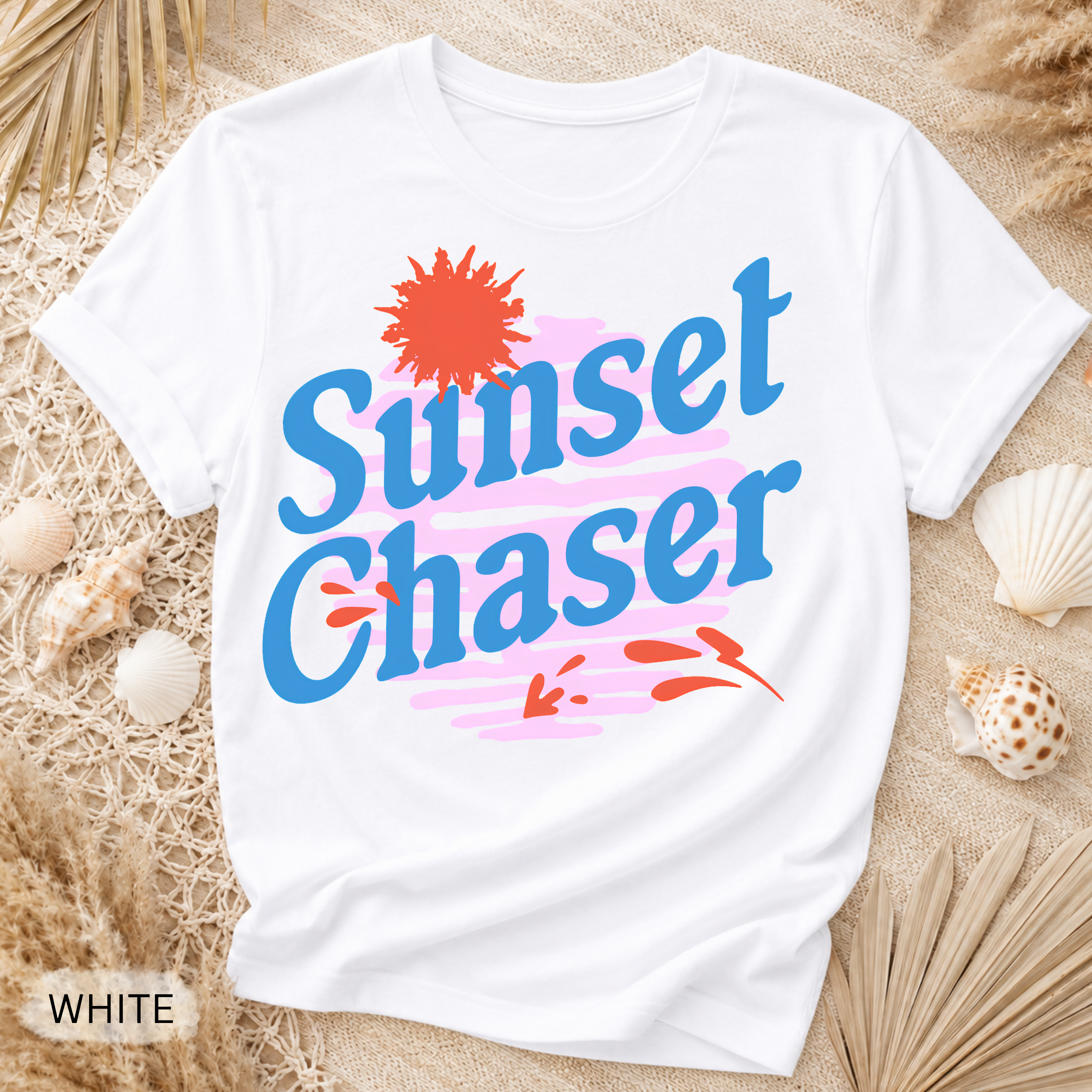 Sunset Chaser T-Shirt - Comfort Colors garment-dyed unisex tee, coastal sunset graphic