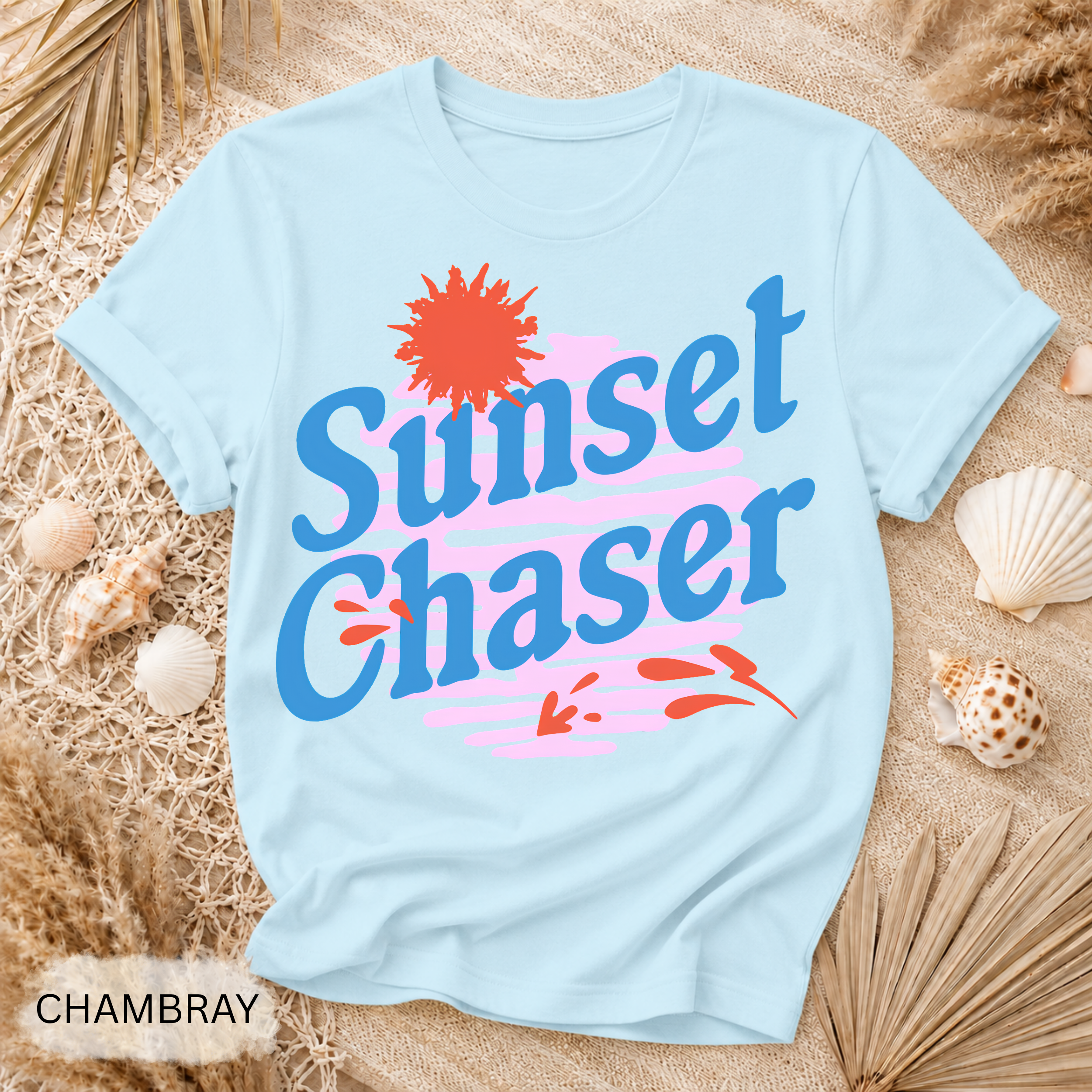 Sunset Chaser T-Shirt - Comfort Colors garment-dyed unisex tee, coastal sunset graphic