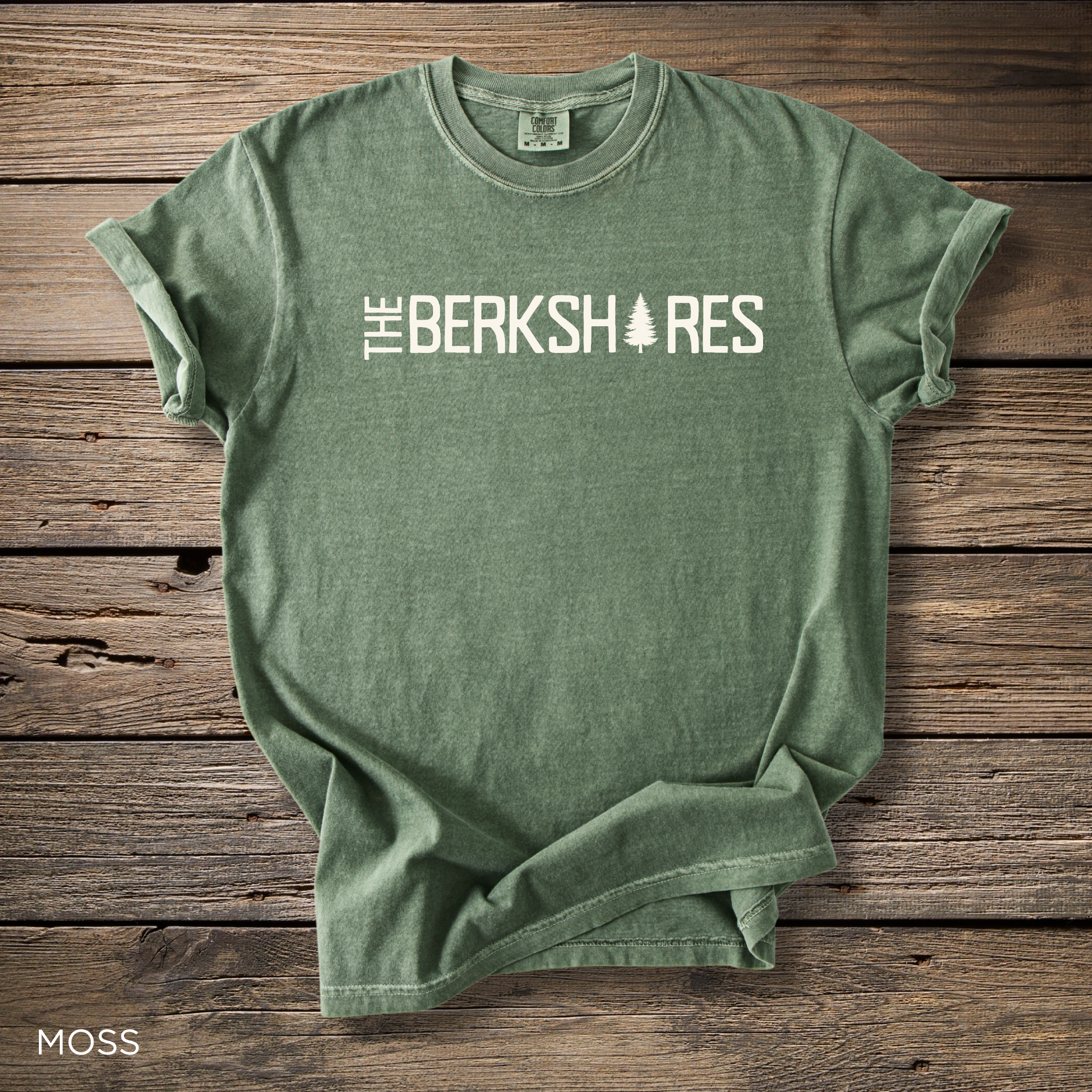 Berkshires T-Shirt - Comfort Colors garment-dyed unisex tee, rustic tree logo graphic for outdoor lovers