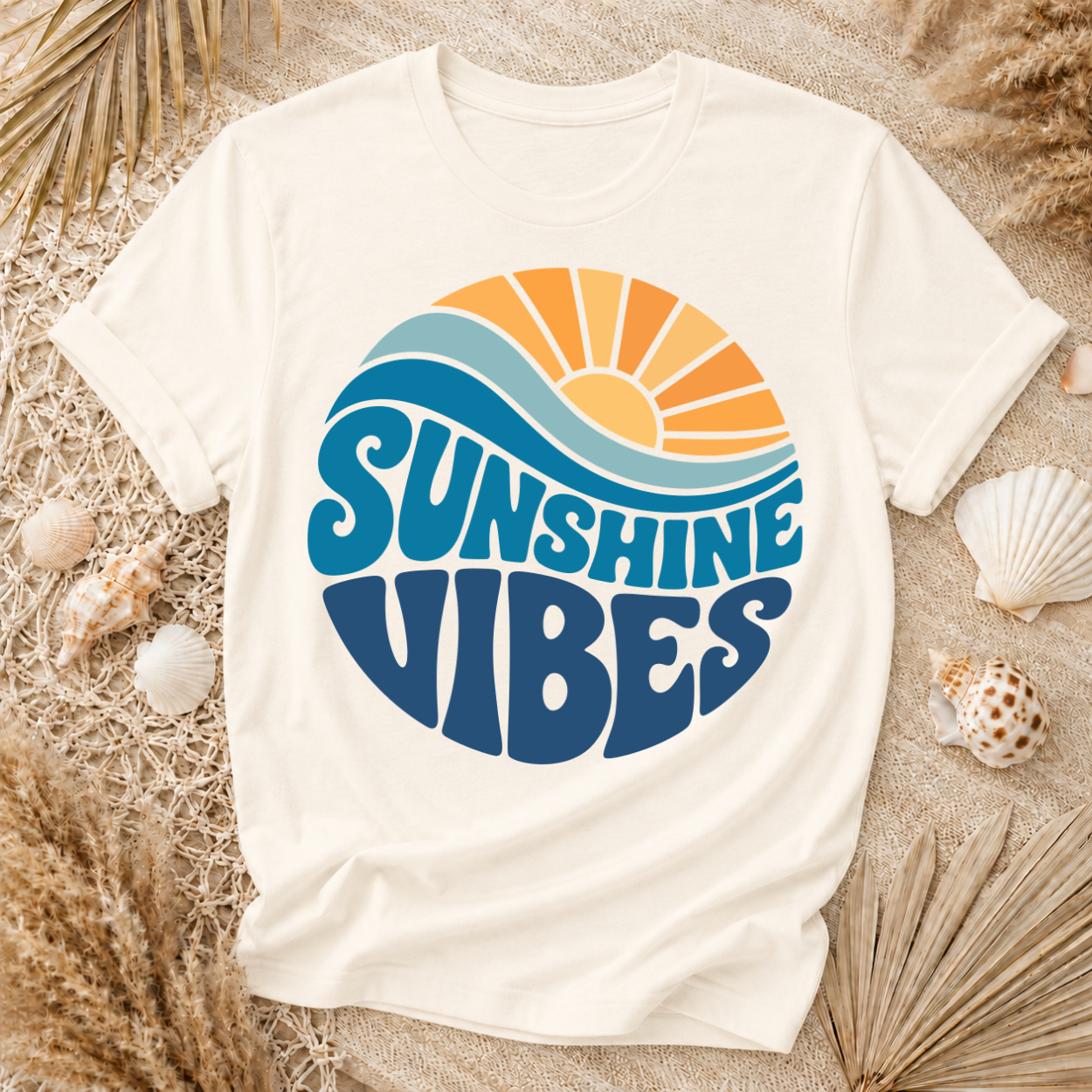 Retro Summer Sunshine T-Shirt - Comfort Colors garment-dyed unisex tee, retro sunshine graphic