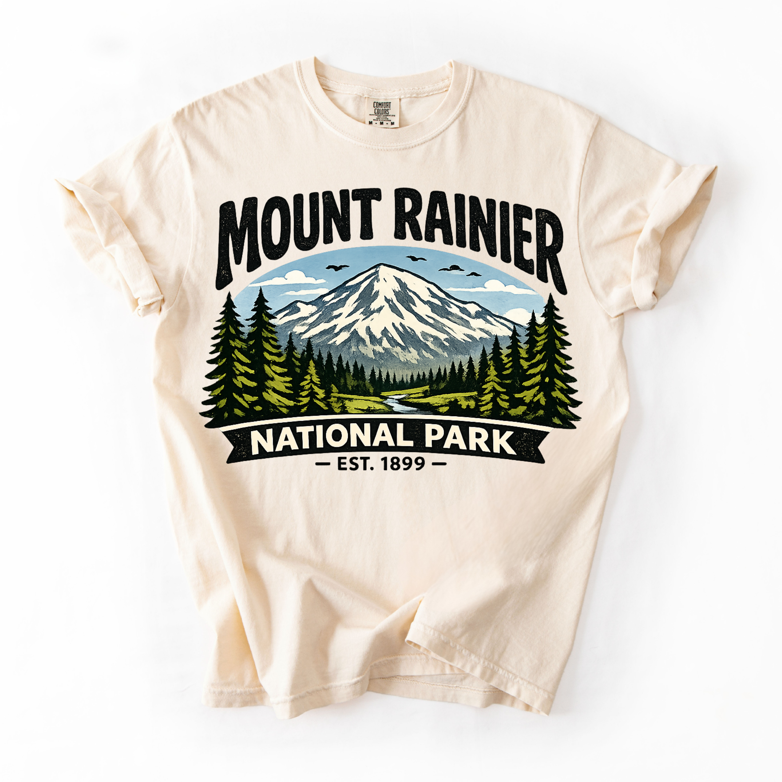 Mount Rainier National Park T-Shirt — Vintage Mountain Outdoor Tee