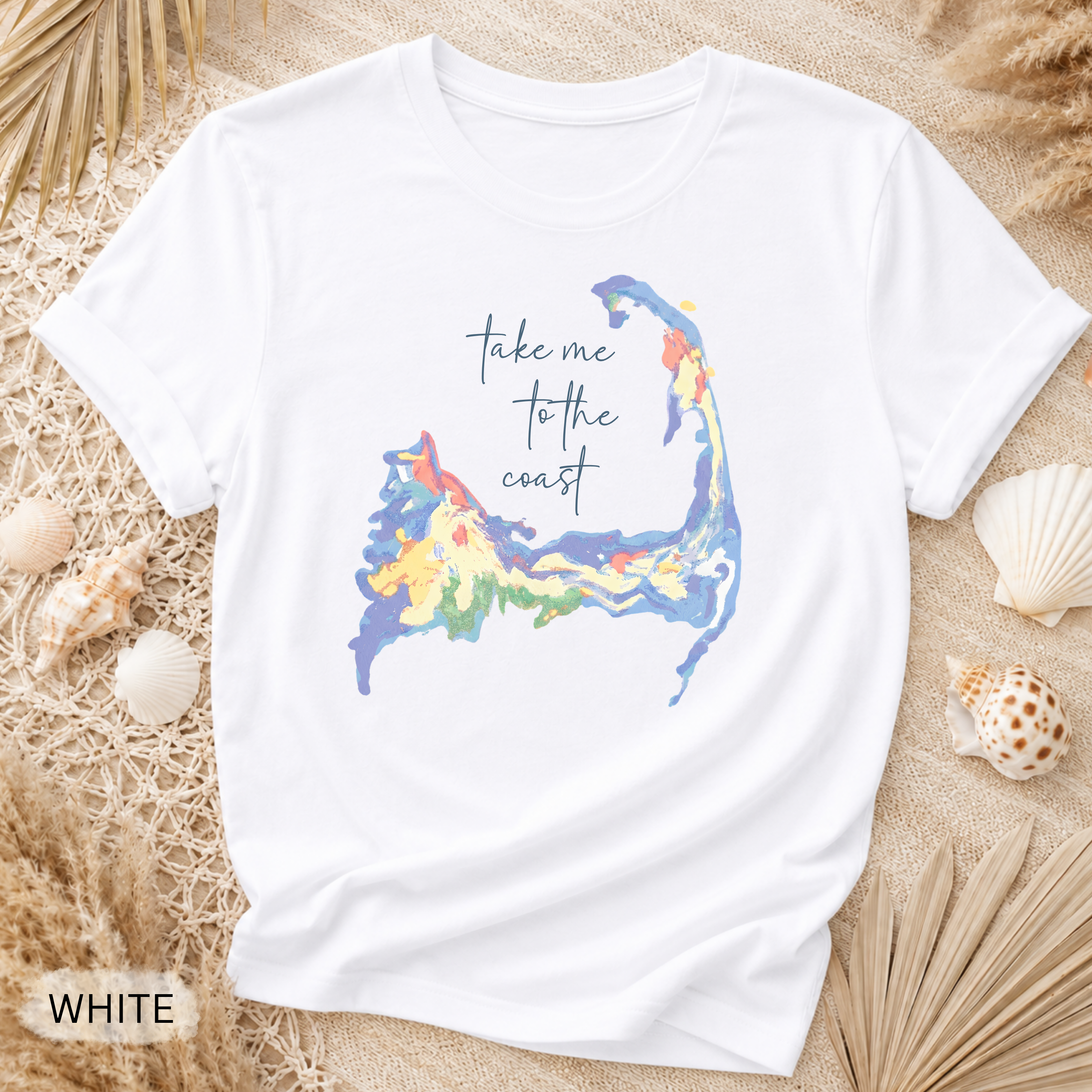 Cape Cod Watercolor Floral T-Shirt - Comfort Colors garment-dyed unisex tee, boho watercolor floral graphic