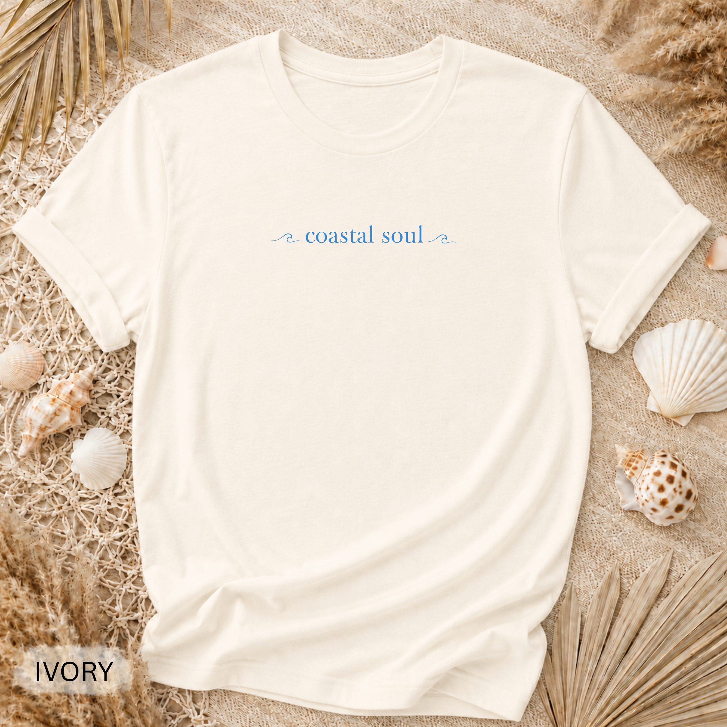Coastal Soul T-Shirt - Comfort Colors garment-dyed unisex tee, minimal coastal soul lettering