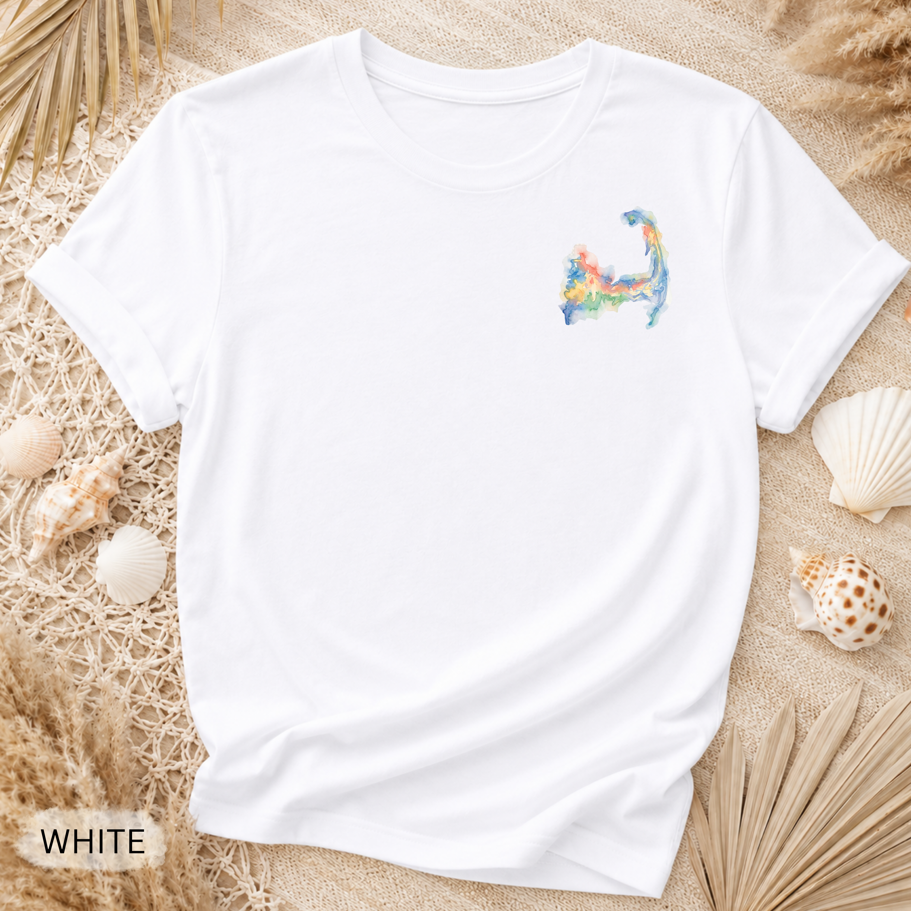 Cape Cod Watercolor T-Shirt - Comfort Colors garment-dyed unisex tee, watercolor coastal graphic
