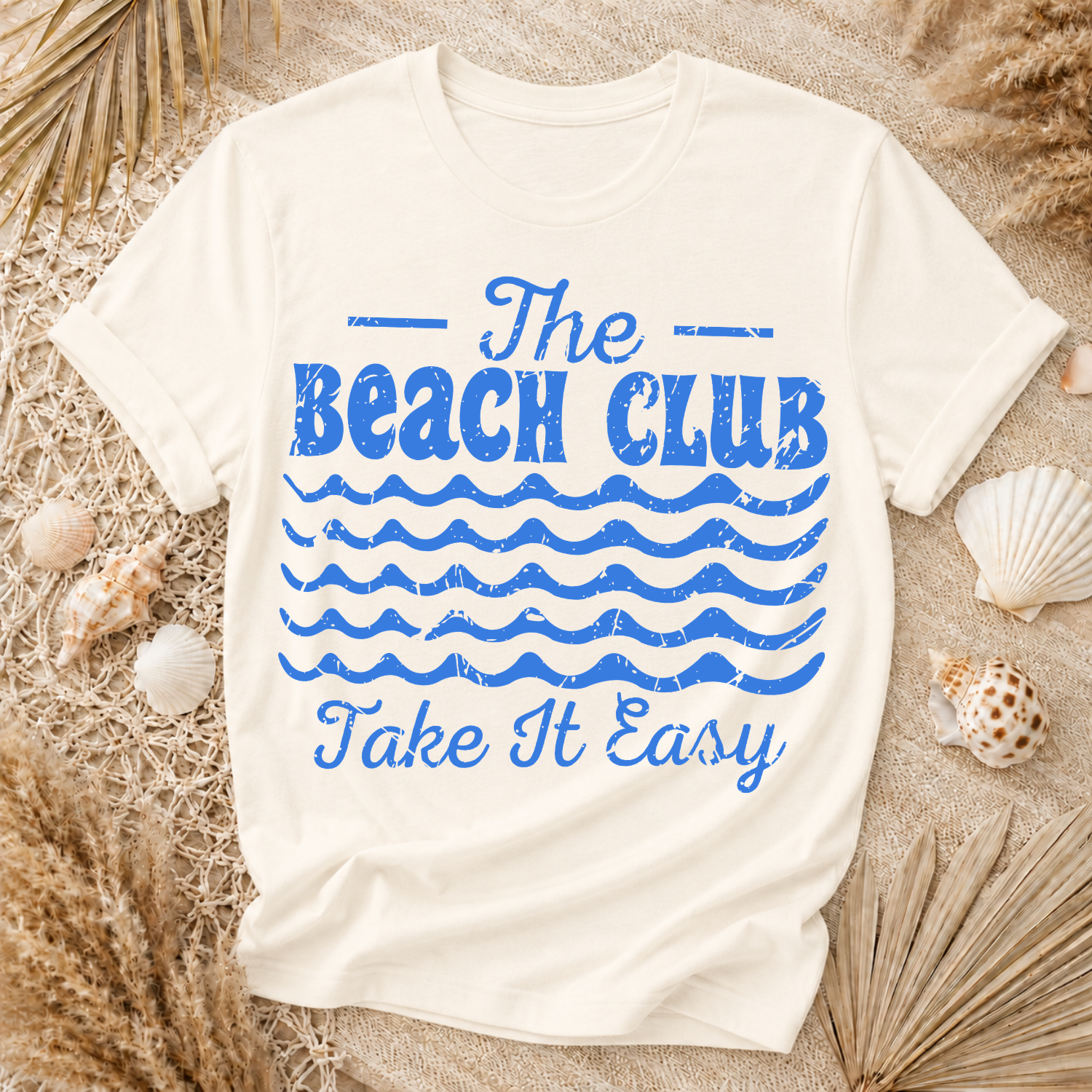 The Beach Club Retro T-Shirt - Comfort Colors garment-dyed unisex tee, retro beach club graphic