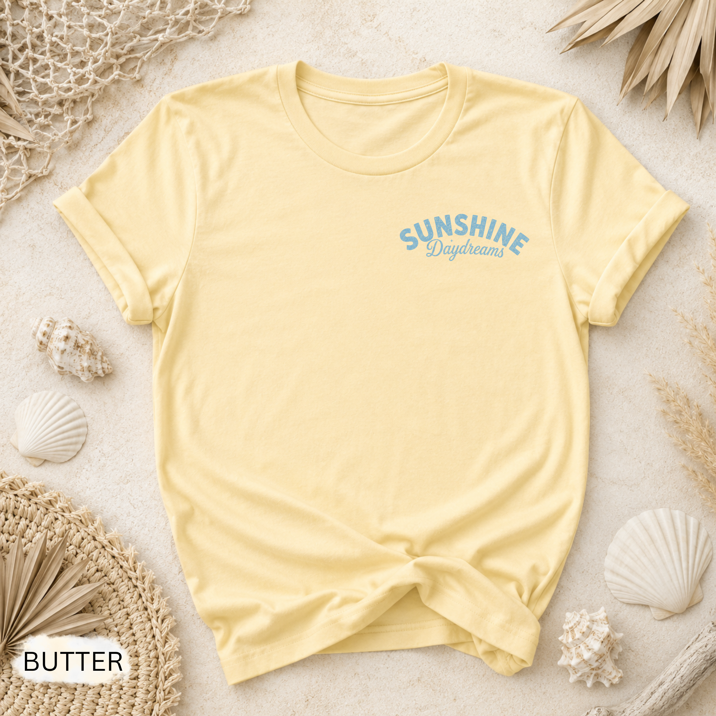 Sunshine Daydream T-Shirt - Comfort Colors garment-dyed unisex tee, front and back sunshine graphic
