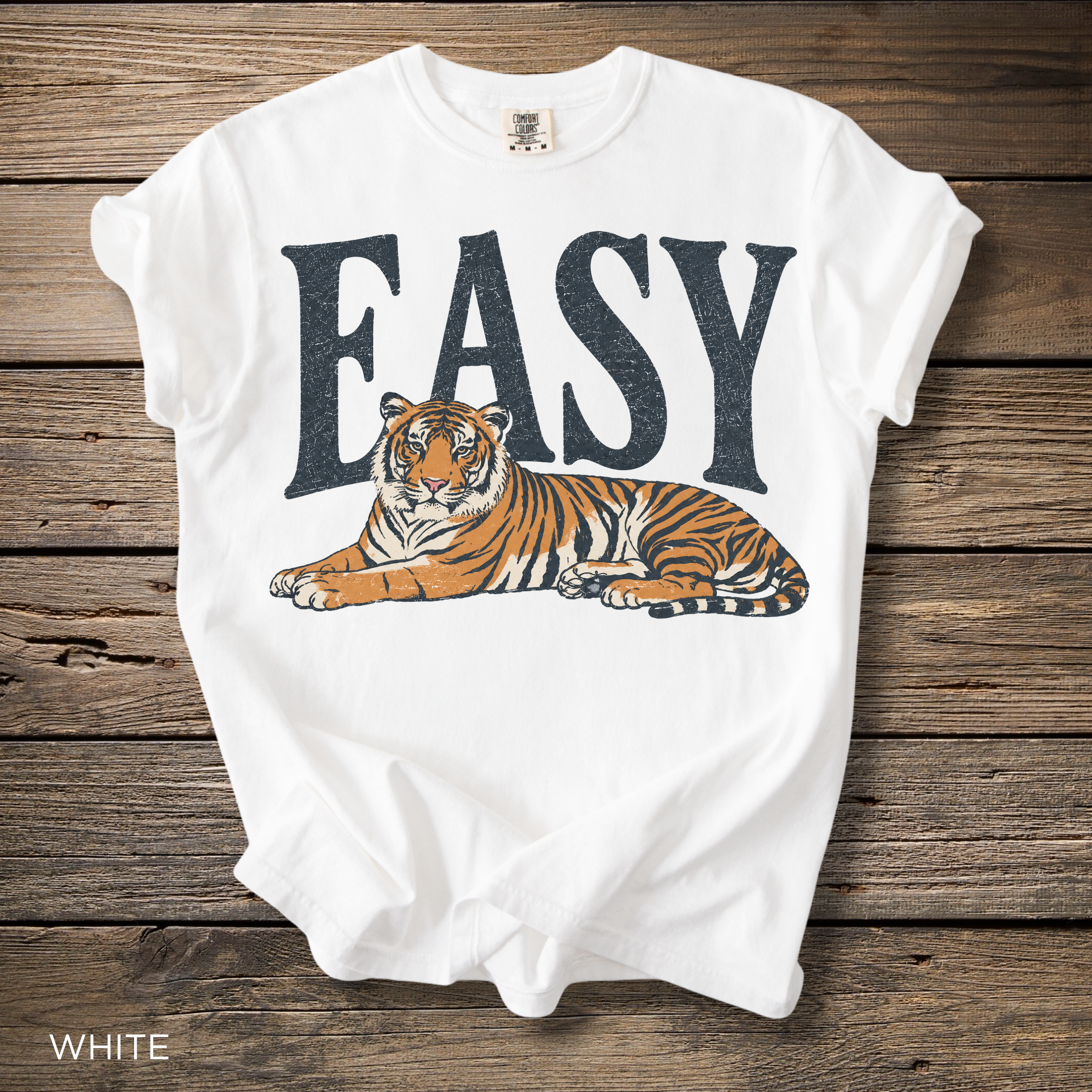 Easy Tiger T-Shirt — Relaxed Graphic Tee with Lying Tiger Design