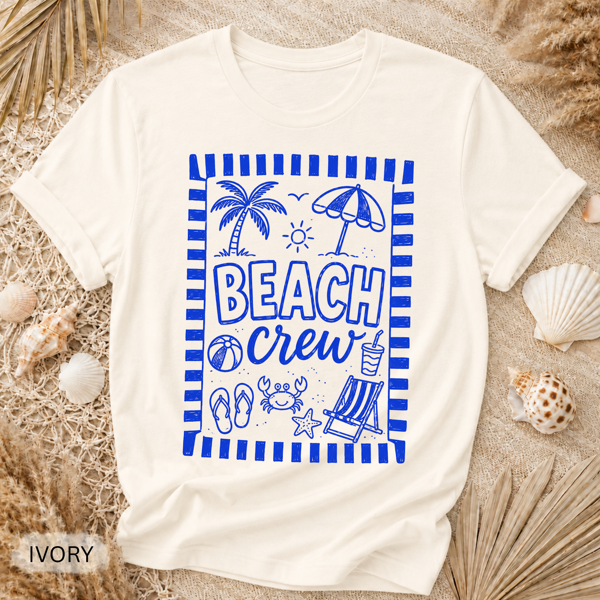 Beach Crew T-Shirt - Comfort Colors garment-dyed unisex tee, beach crew graphic