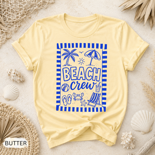 Beach Crew T-Shirt - Comfort Colors garment-dyed unisex tee, beach crew graphic