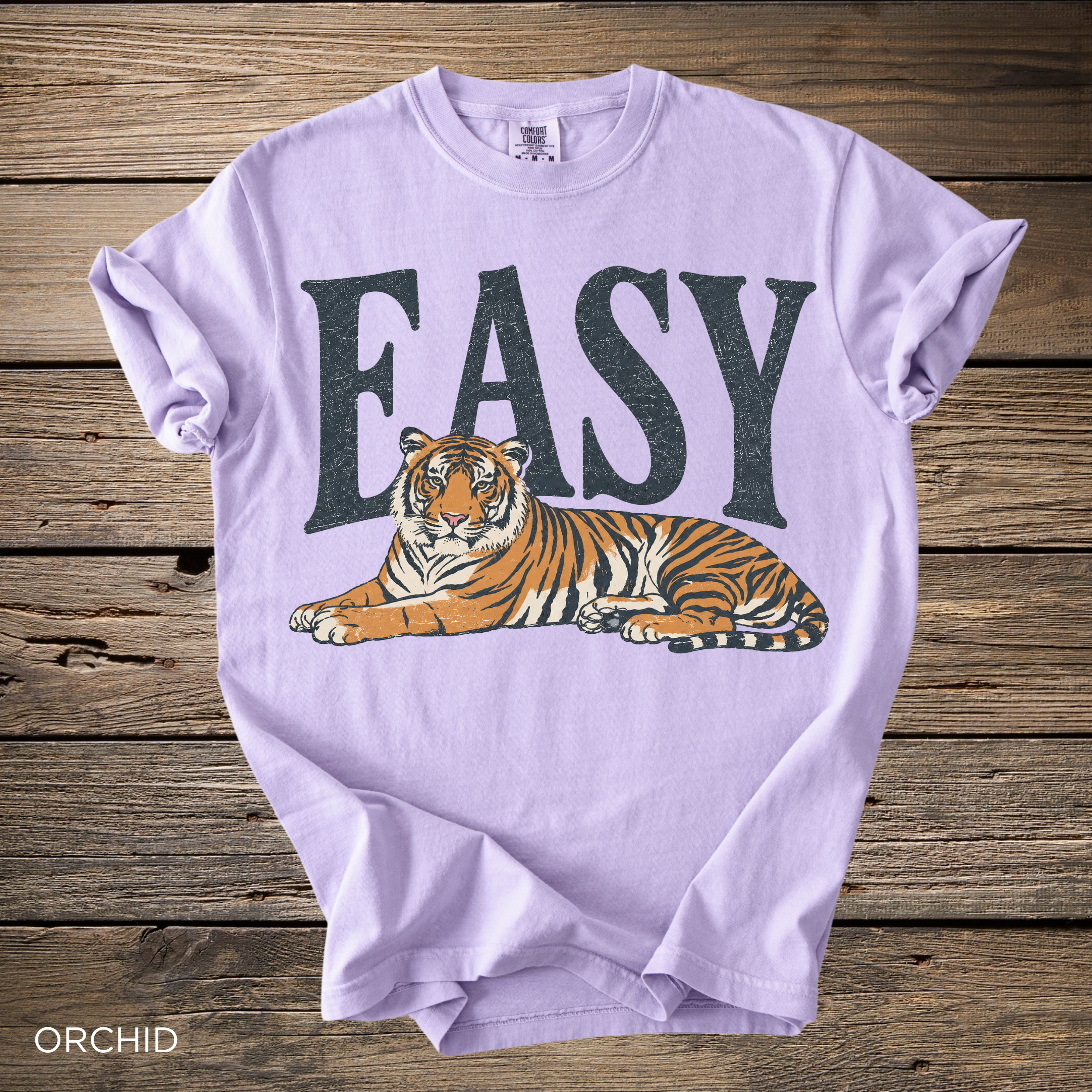 Easy Tiger T-Shirt — Relaxed Graphic Tee with Lying Tiger Design