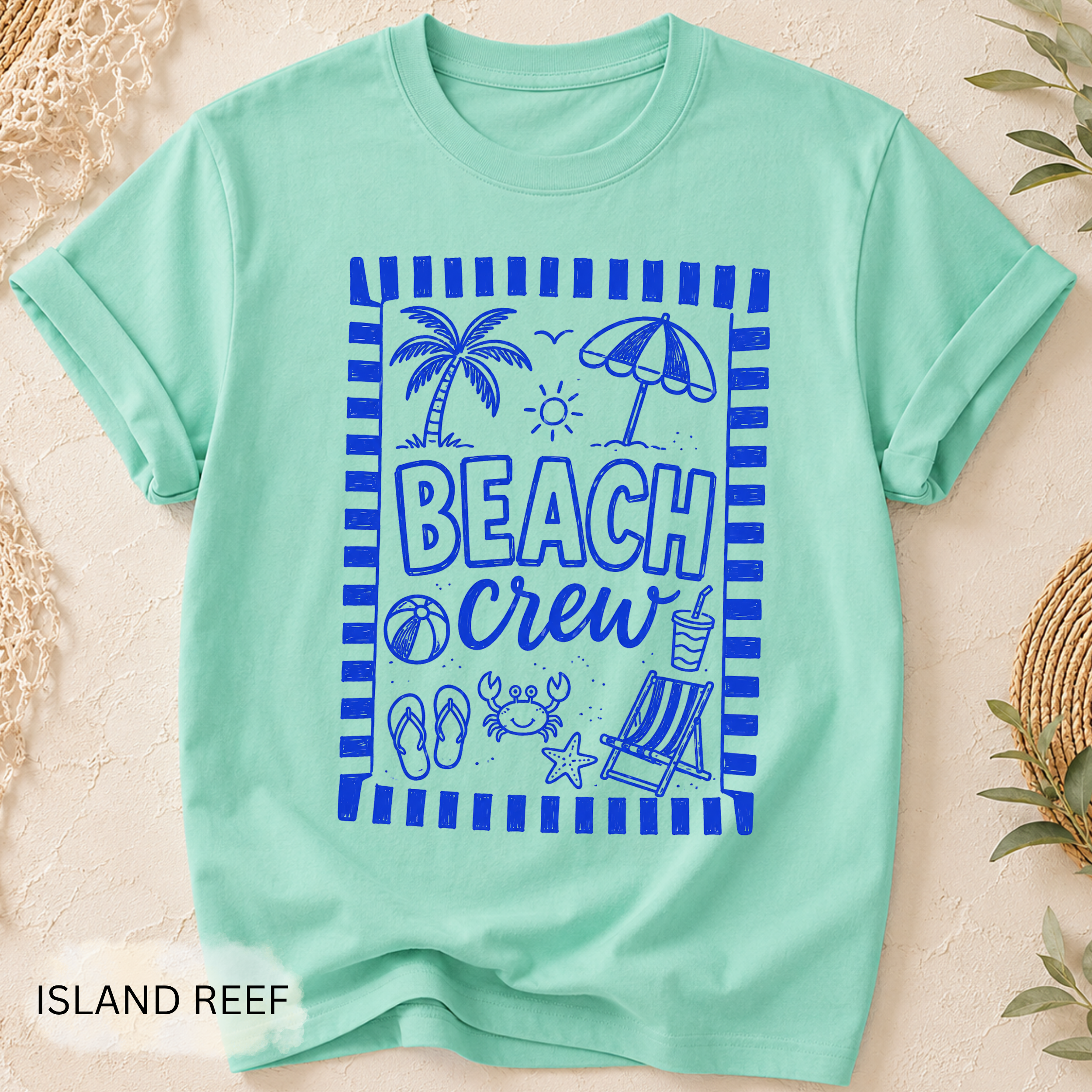Beach Crew T-Shirt - Comfort Colors garment-dyed unisex tee, beach crew graphic