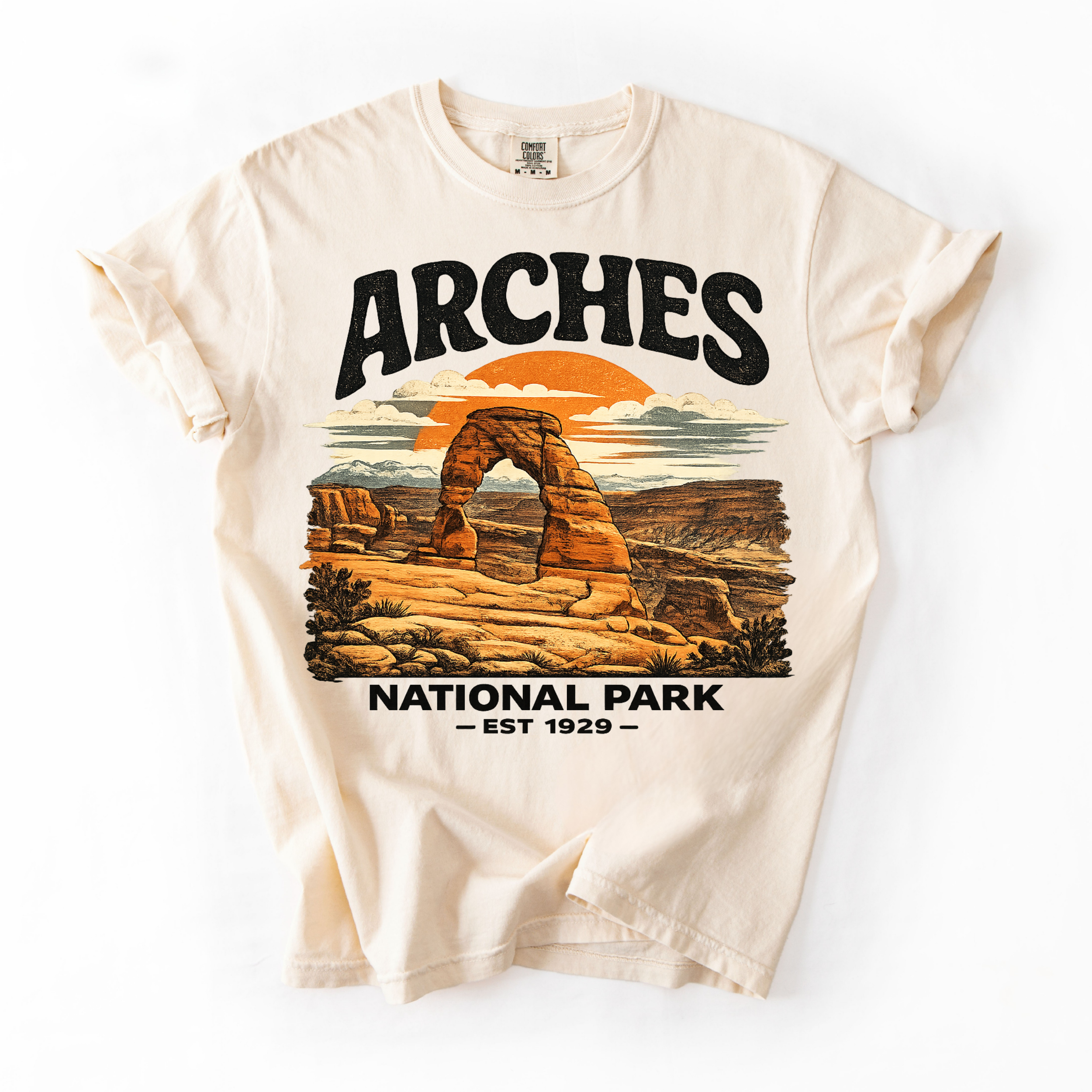 Arches National Park T-Shirt — Vintage Sunset Desert Arch Tee