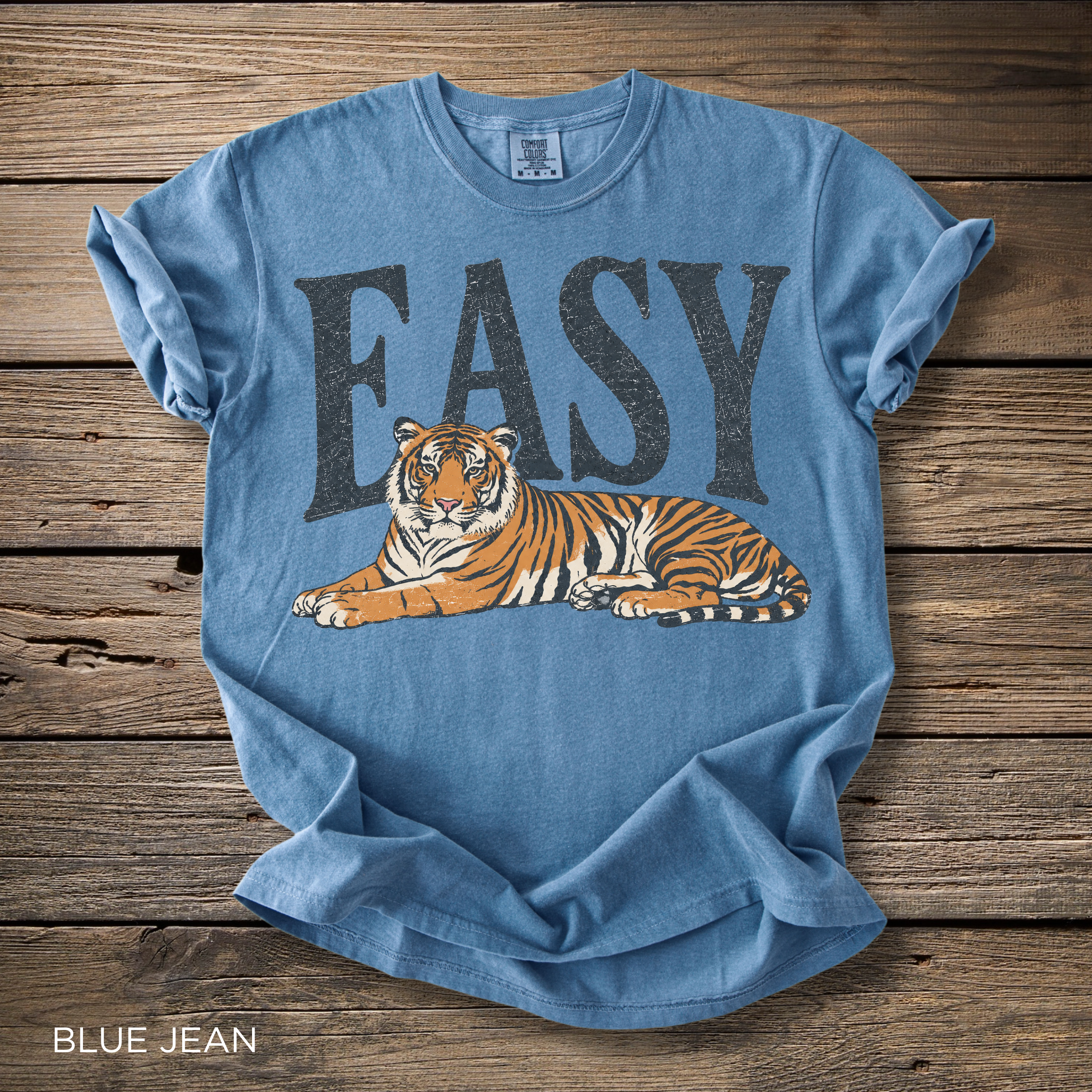 Easy Tiger T-Shirt - Comfort Colors garment-dyed unisex tee, relaxed lying tiger graphic