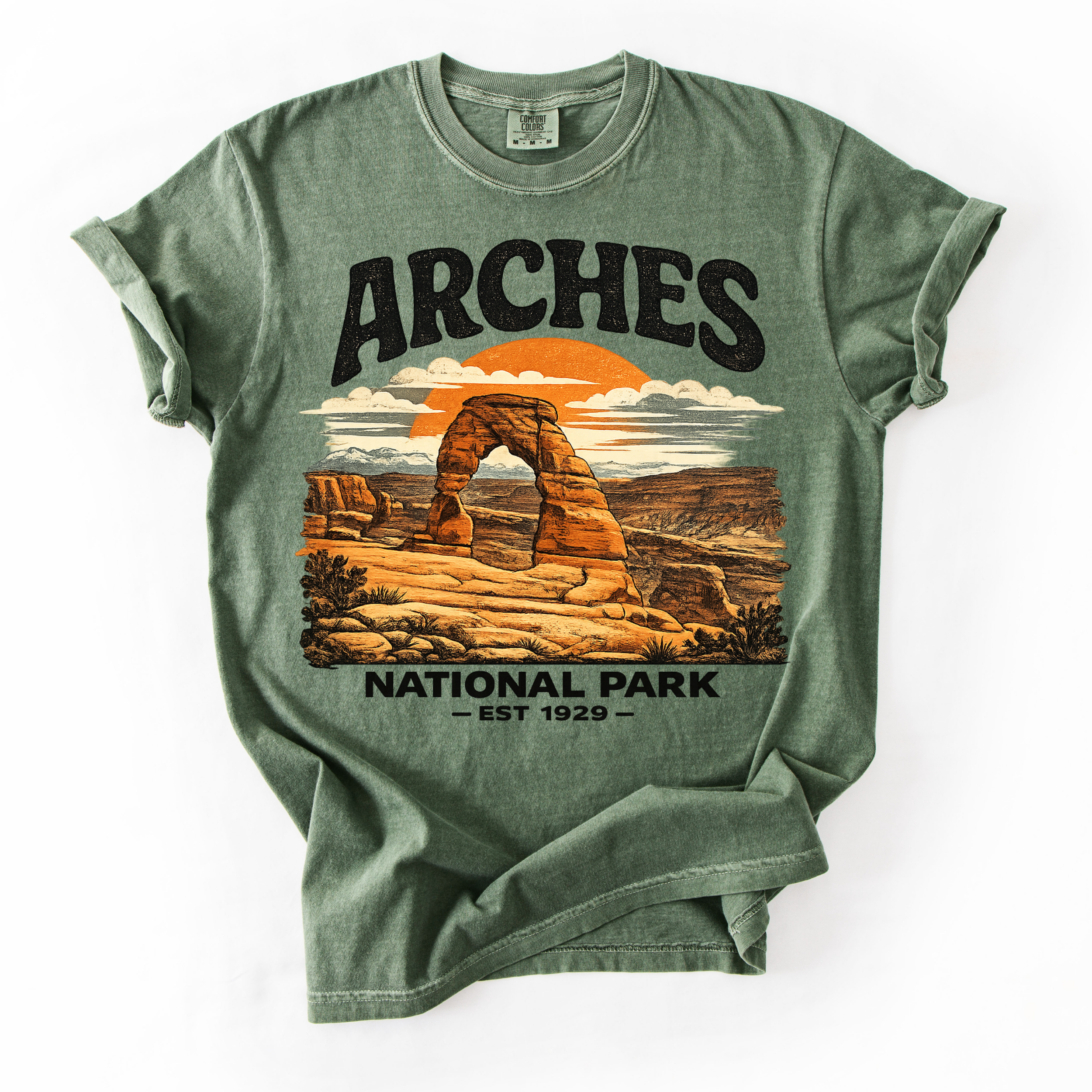 Arches National Park T-Shirt — Vintage Sunset Desert Arch Tee