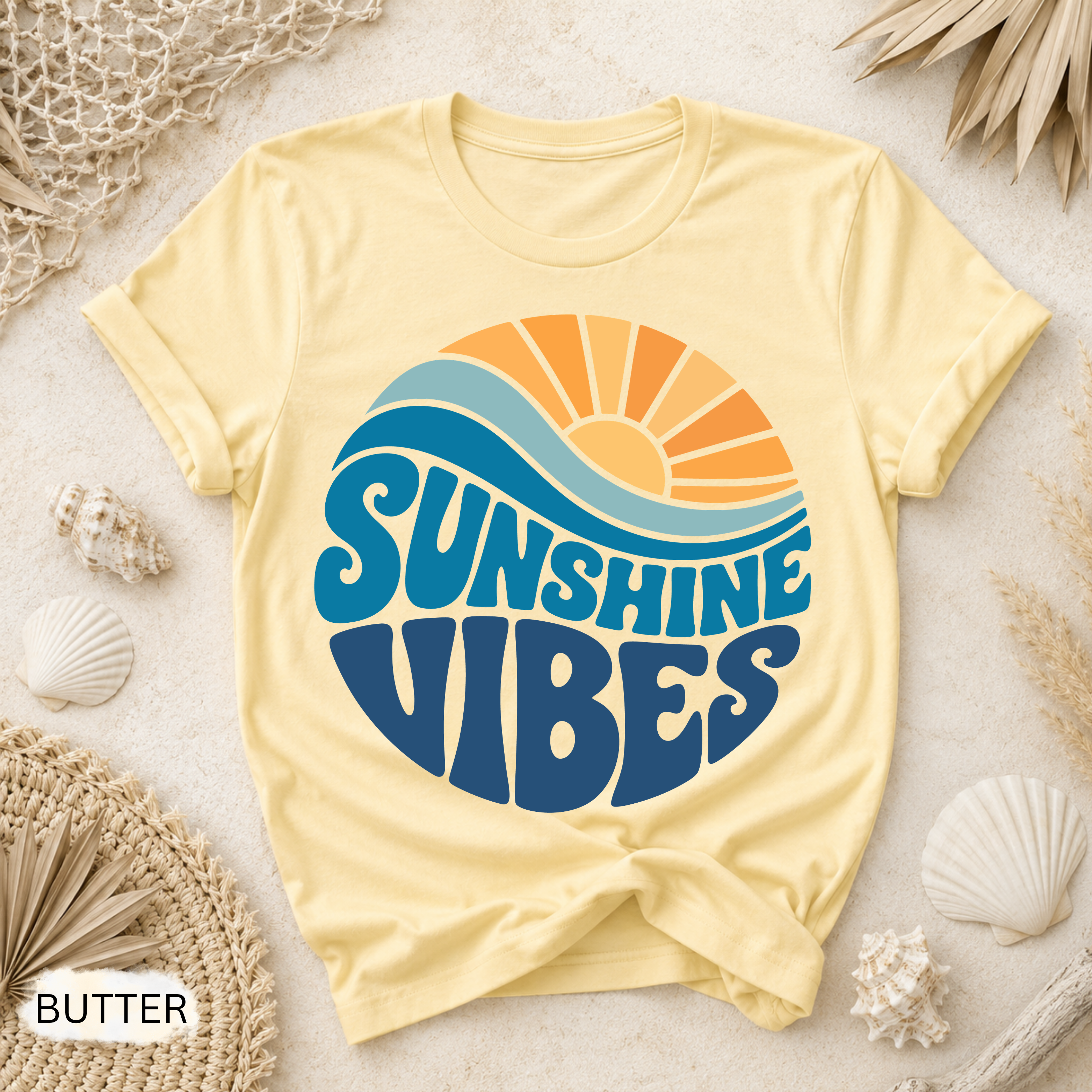 Retro Summer Sunshine T-Shirt - Comfort Colors garment-dyed unisex tee, retro sunshine graphic