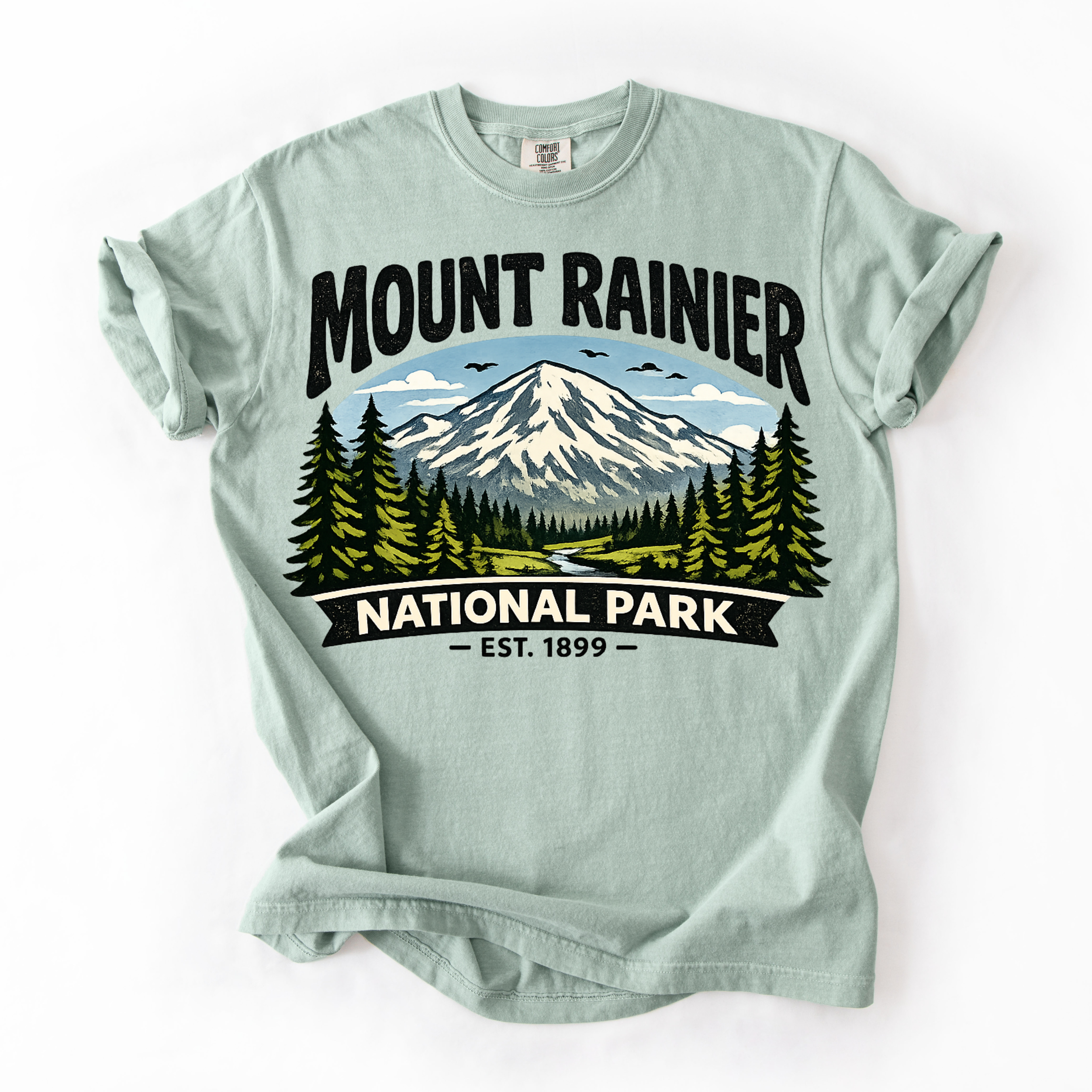 Mount Rainier National Park T-Shirt — Vintage Mountain Outdoor Tee
