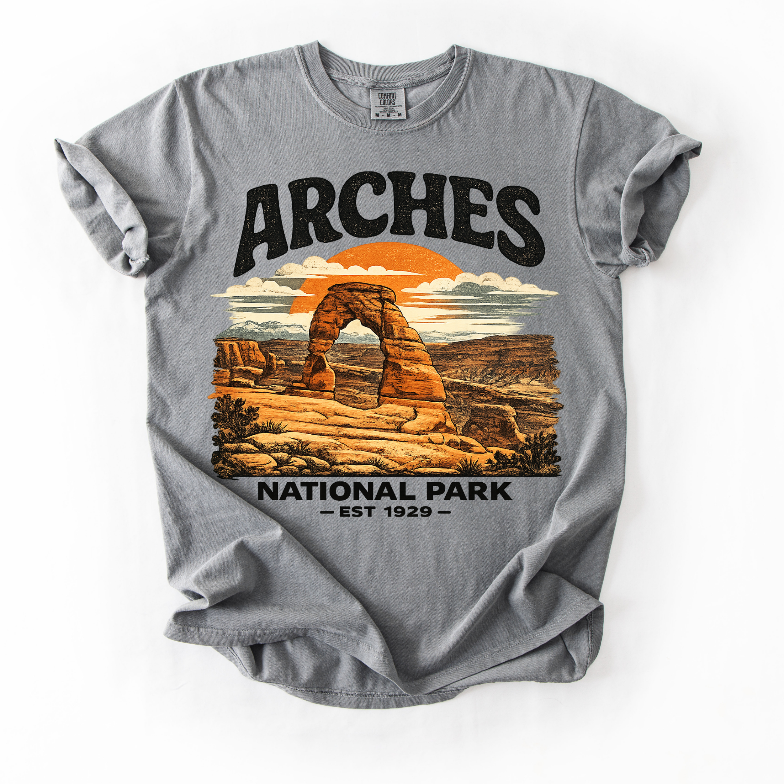 Arches National Park T-Shirt — Vintage Sunset Desert Arch Tee