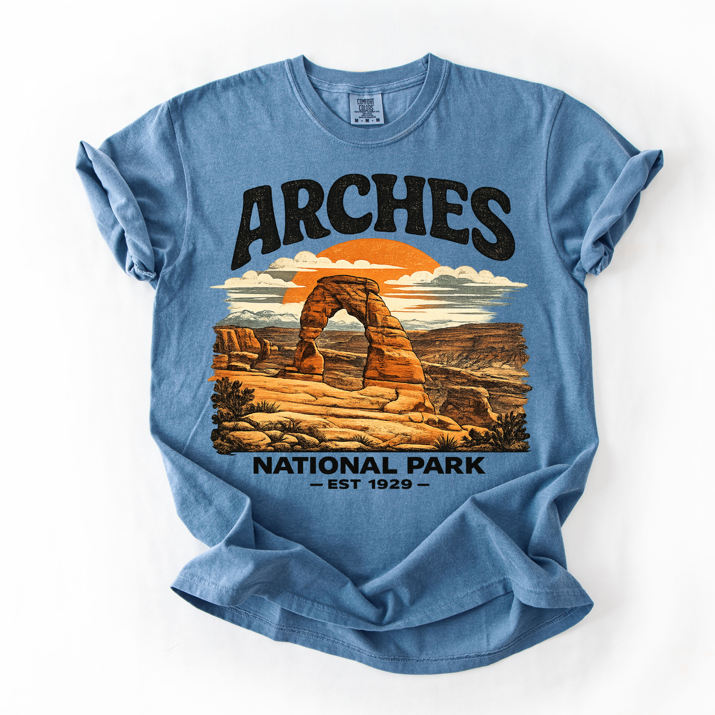Arches National Park T-Shirt — Vintage Sunset Desert Arch Tee