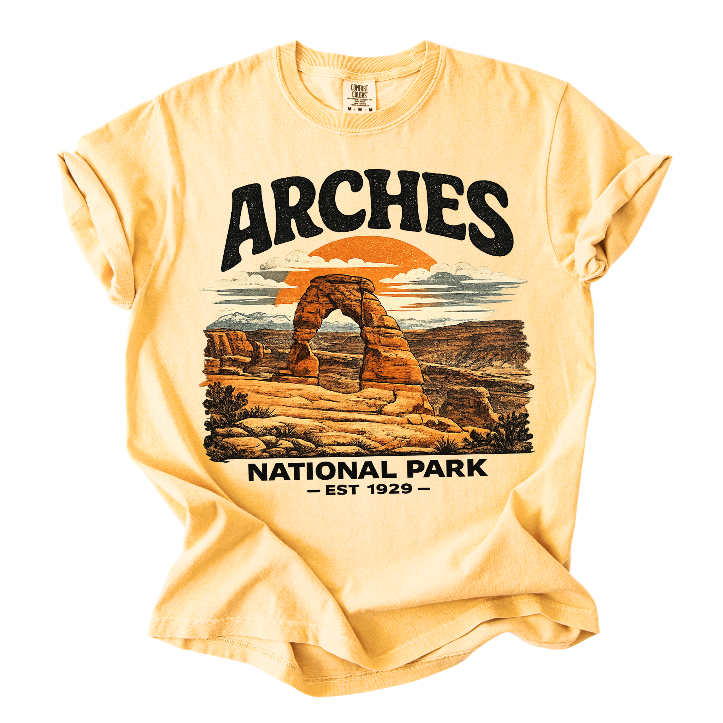 Arches National Park T-Shirt — Vintage Sunset Desert Arch Tee
