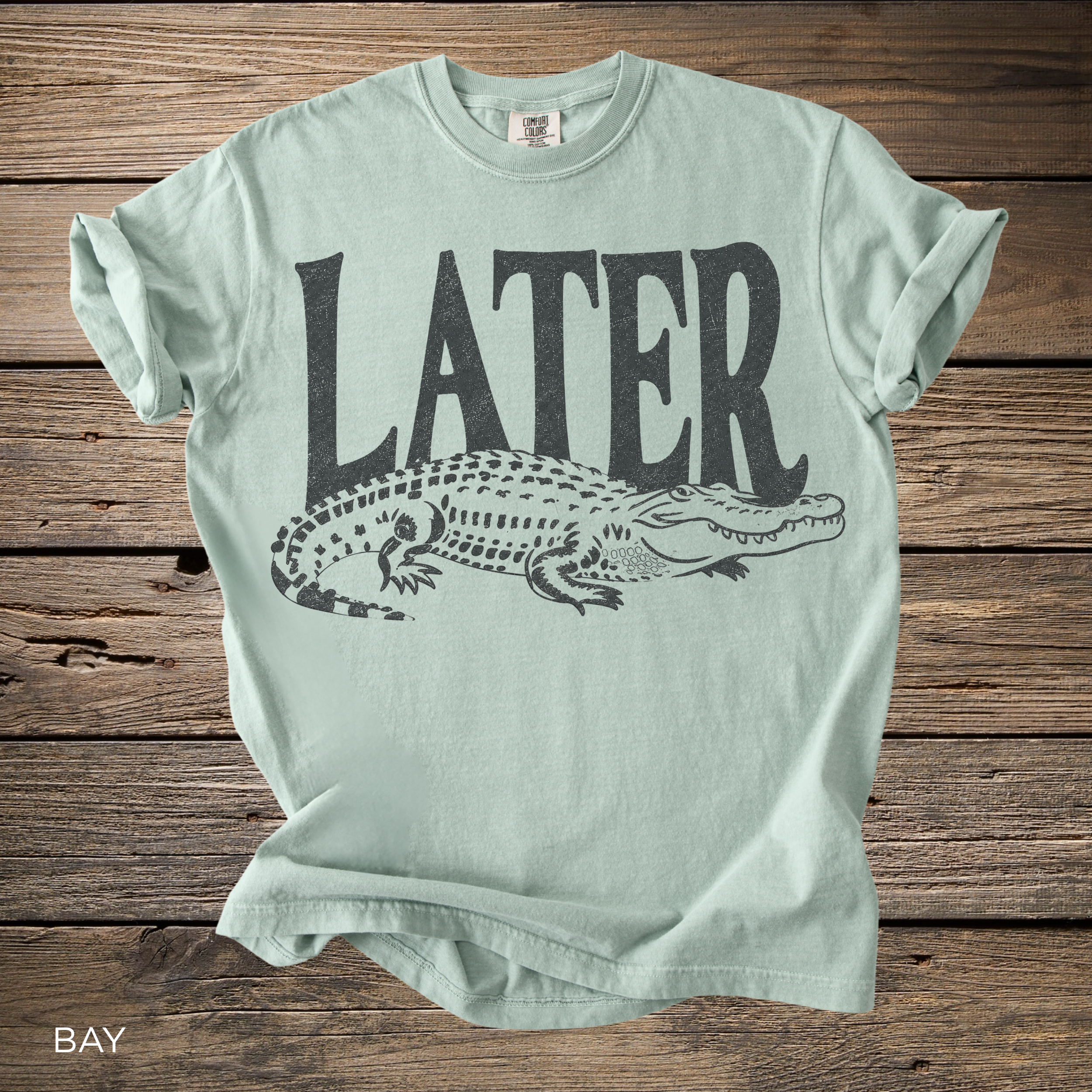 Later Gator T-Shirt - Comfort Colors garment-dyed unisex tee, graphic crocodile design