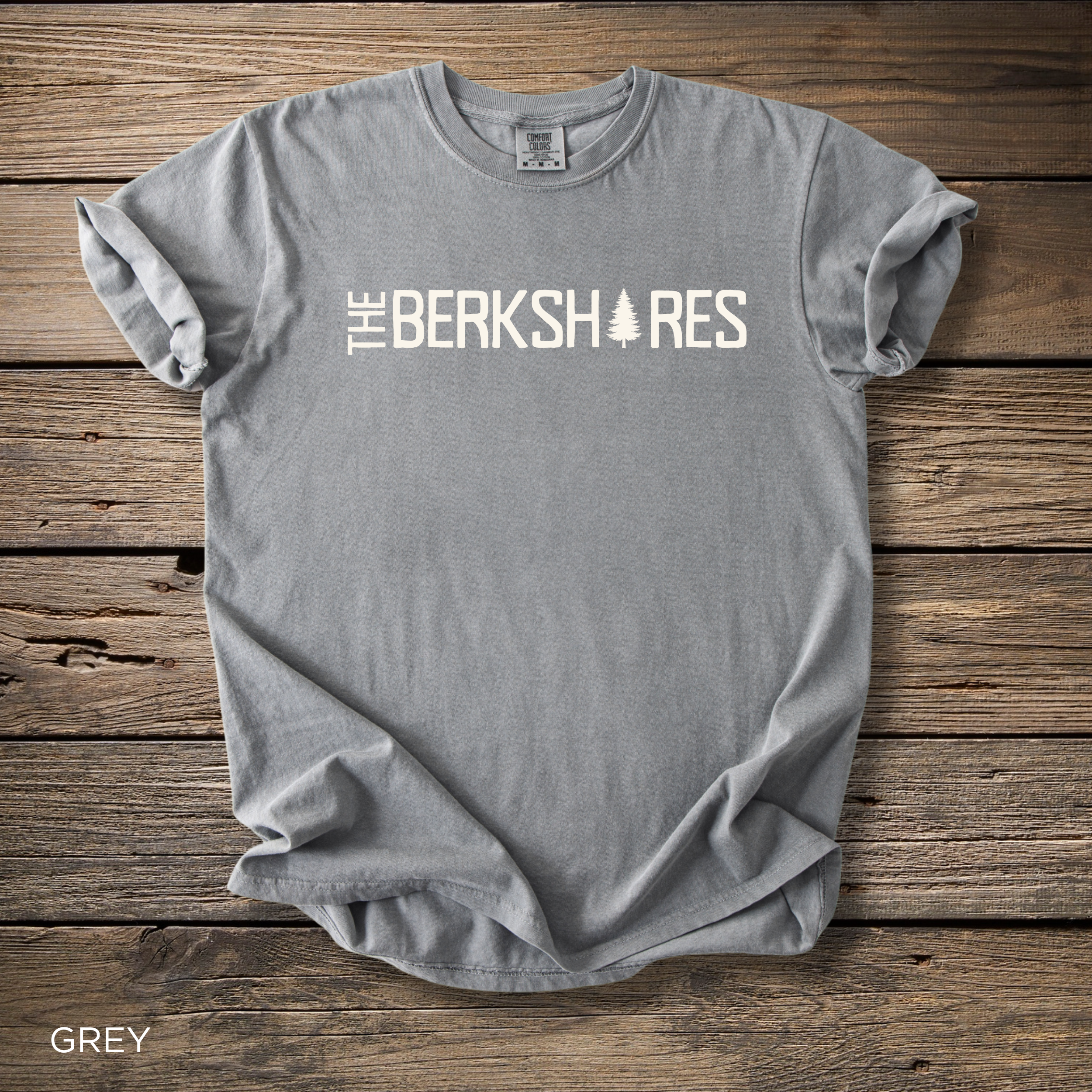 Berkshires T-Shirt - Comfort Colors garment-dyed unisex tee, rustic tree logo graphic for outdoor lovers