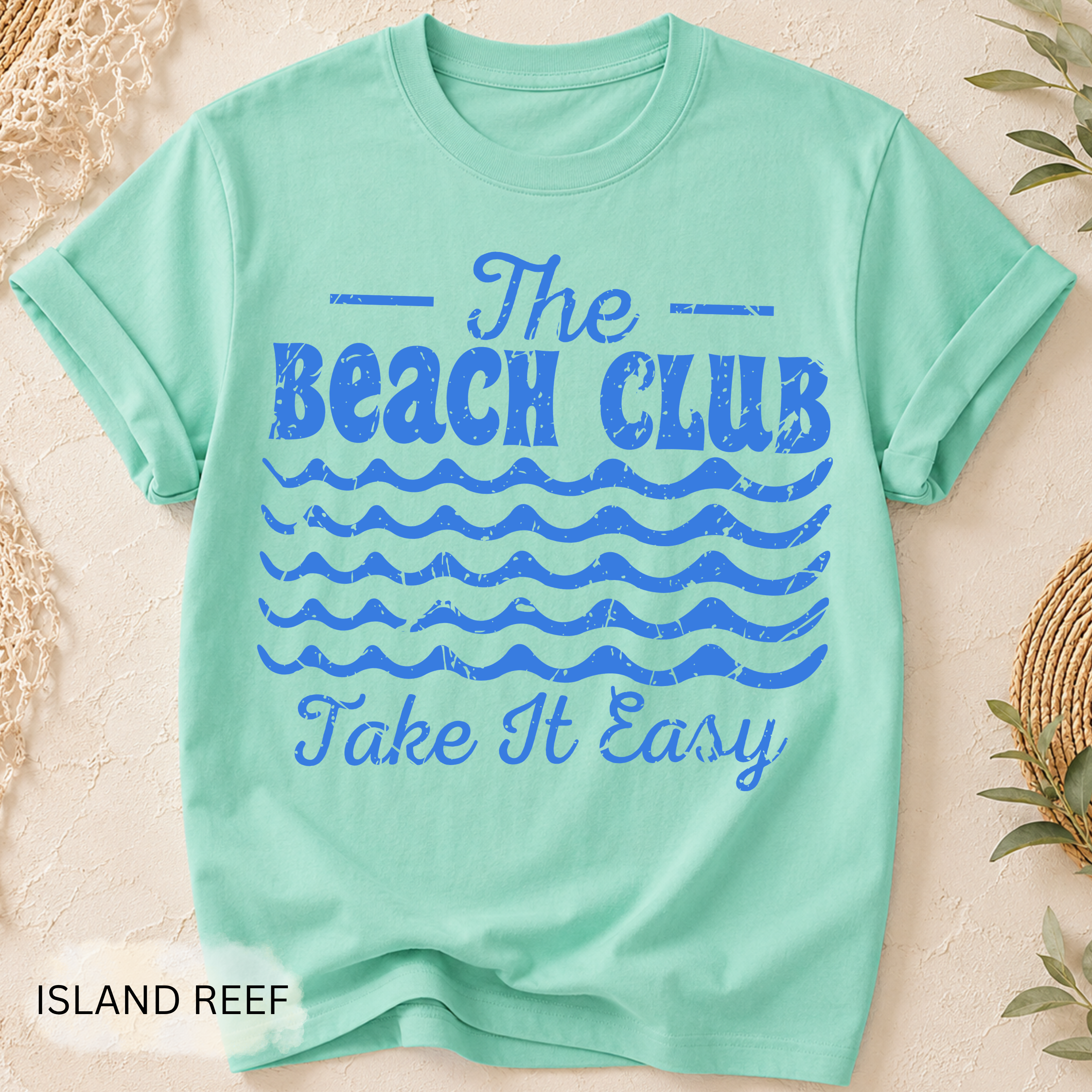 The Beach Club Retro T-Shirt - Comfort Colors garment-dyed unisex tee, retro beach club graphic
