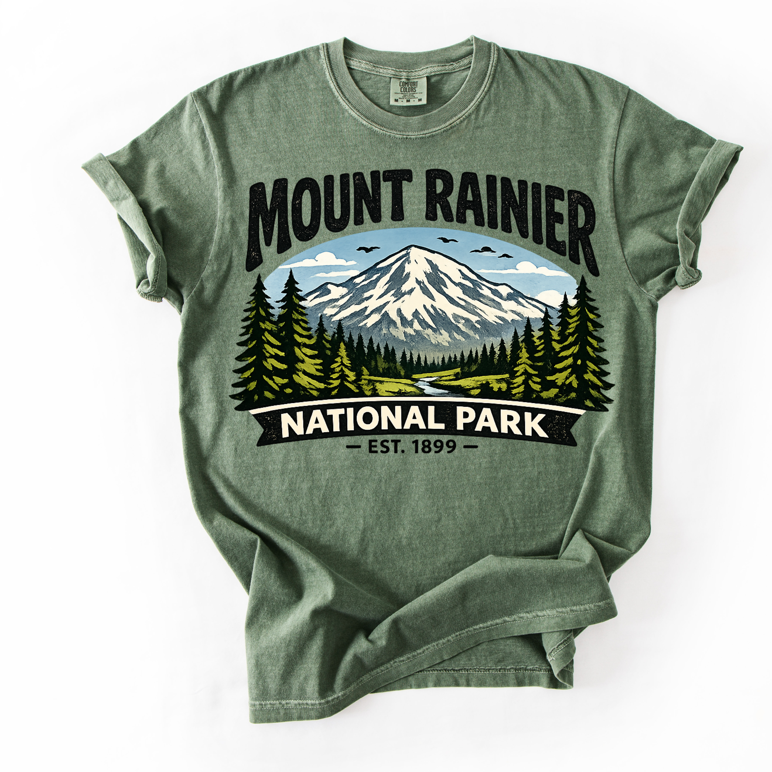 Mount Rainier National Park T-Shirt — Vintage Mountain Outdoor Tee