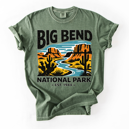 Big Bend National Park T-Shirt — Retro Sunset Desert Graphic