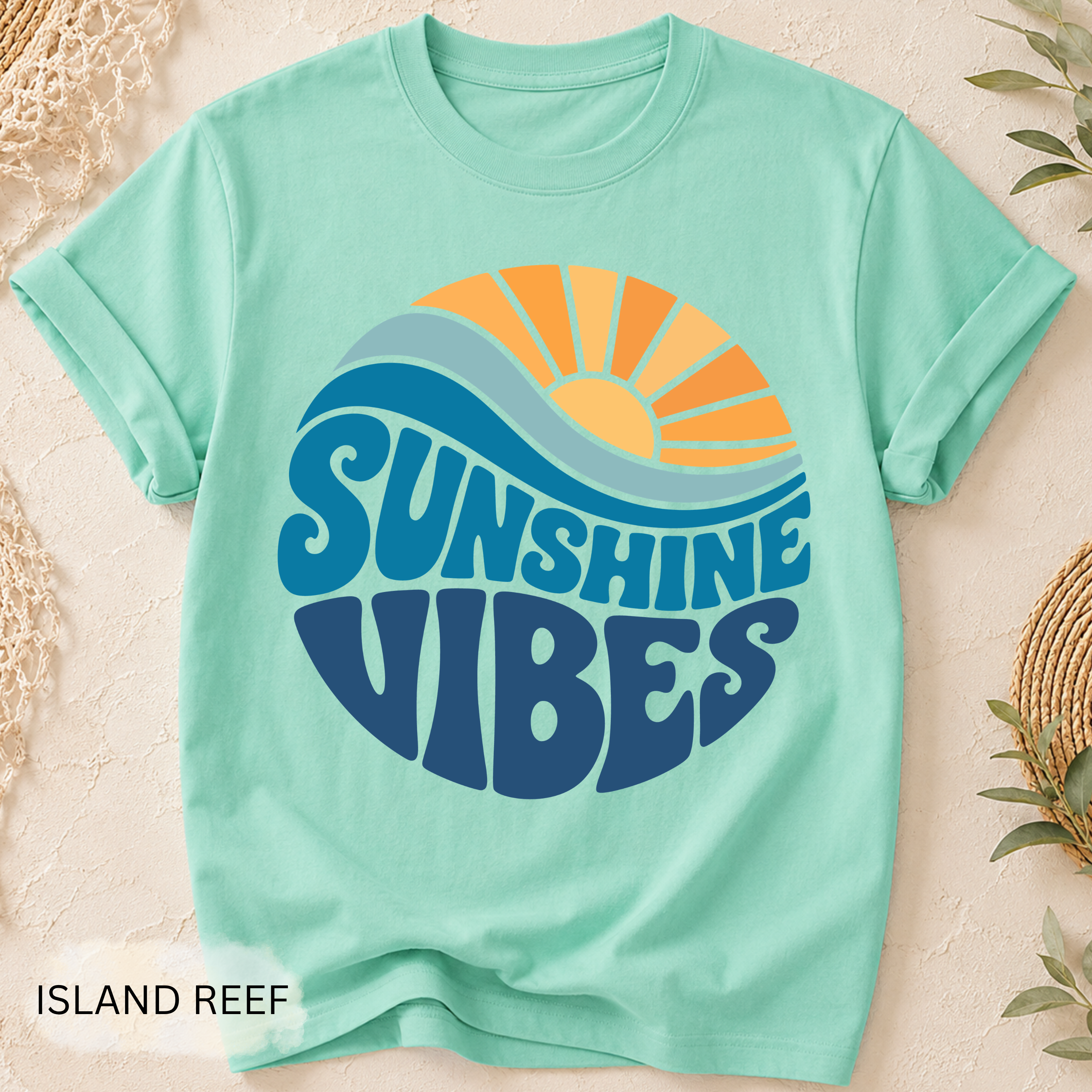 Retro Summer Sunshine T-Shirt - Comfort Colors garment-dyed unisex tee, retro sunshine graphic