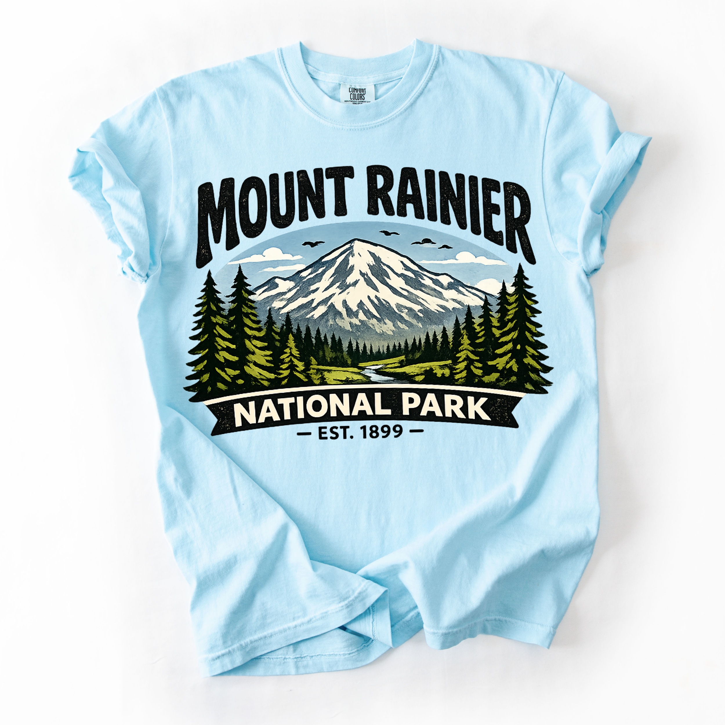 Mount Rainier National Park T-Shirt — Vintage Mountain Outdoor Tee