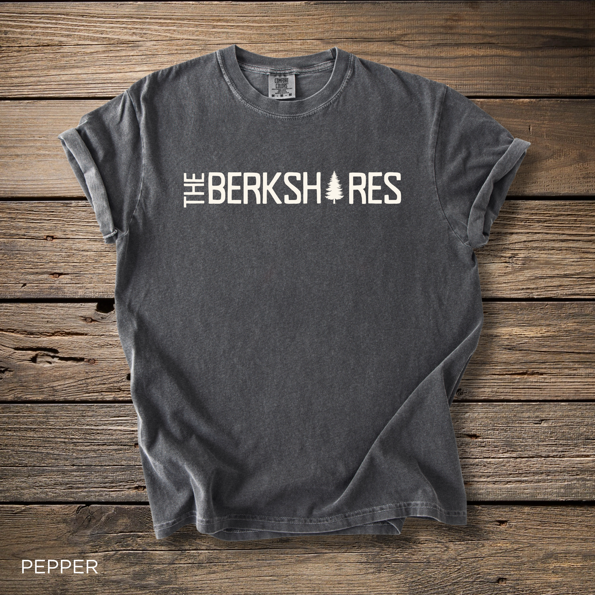 Berkshires T-Shirt - Comfort Colors garment-dyed unisex tee, rustic tree logo graphic for outdoor lovers