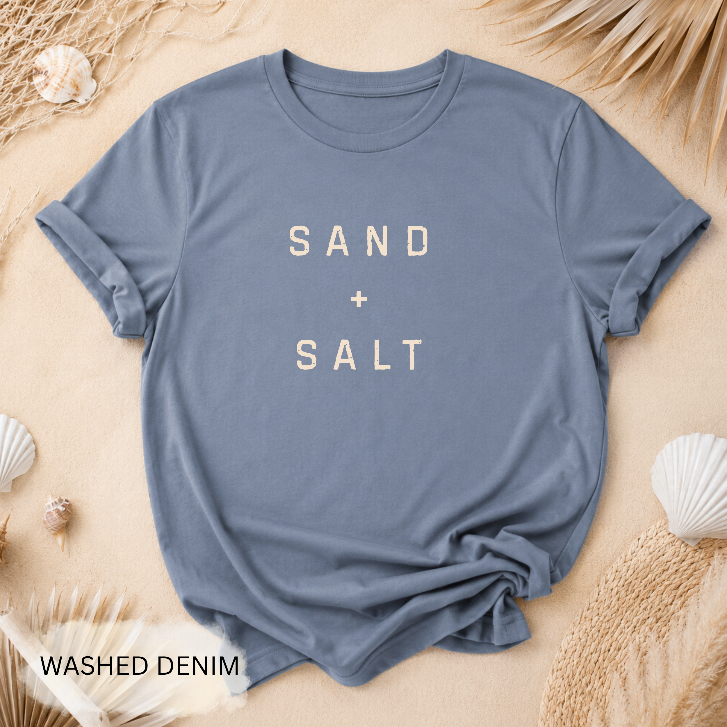 Sand + Salt T-Shirt - Comfort Colors garment-dyed unisex tee, beachy graphic