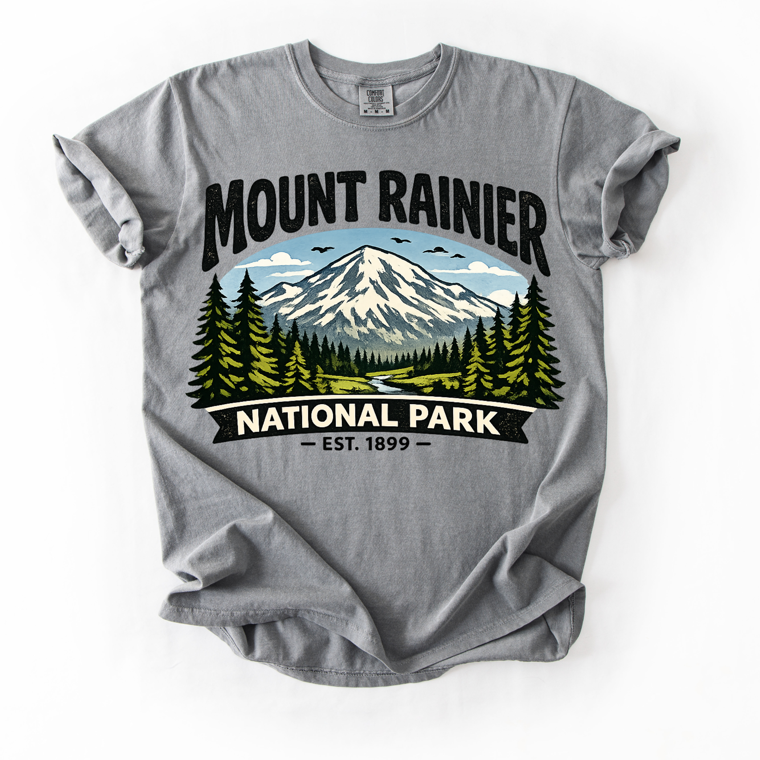 Mount Rainier National Park T-Shirt — Vintage Mountain Outdoor Tee