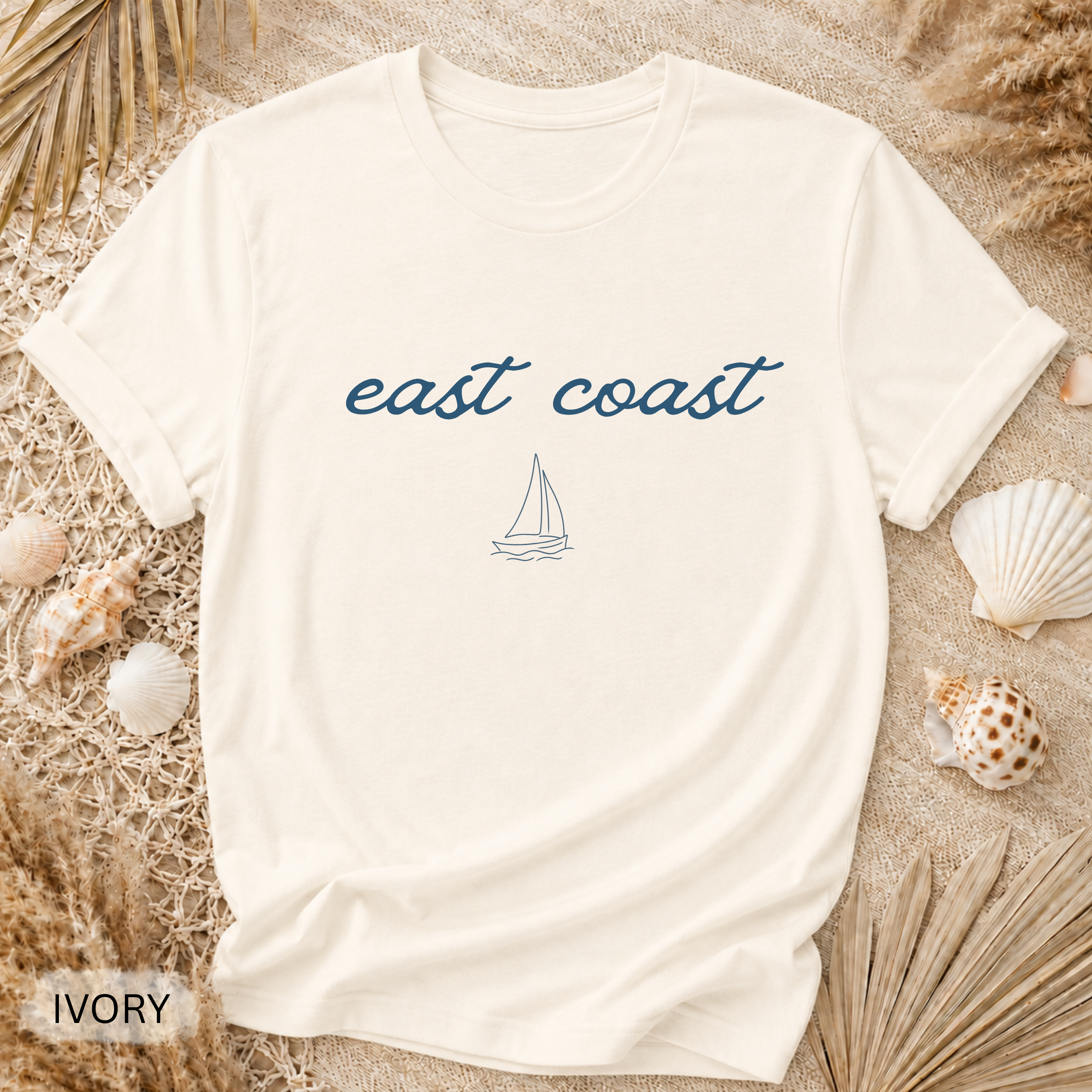 Boho East Coast T-Shirt - Comfort Colors garment-dyed unisex tee, boho coastal graphic