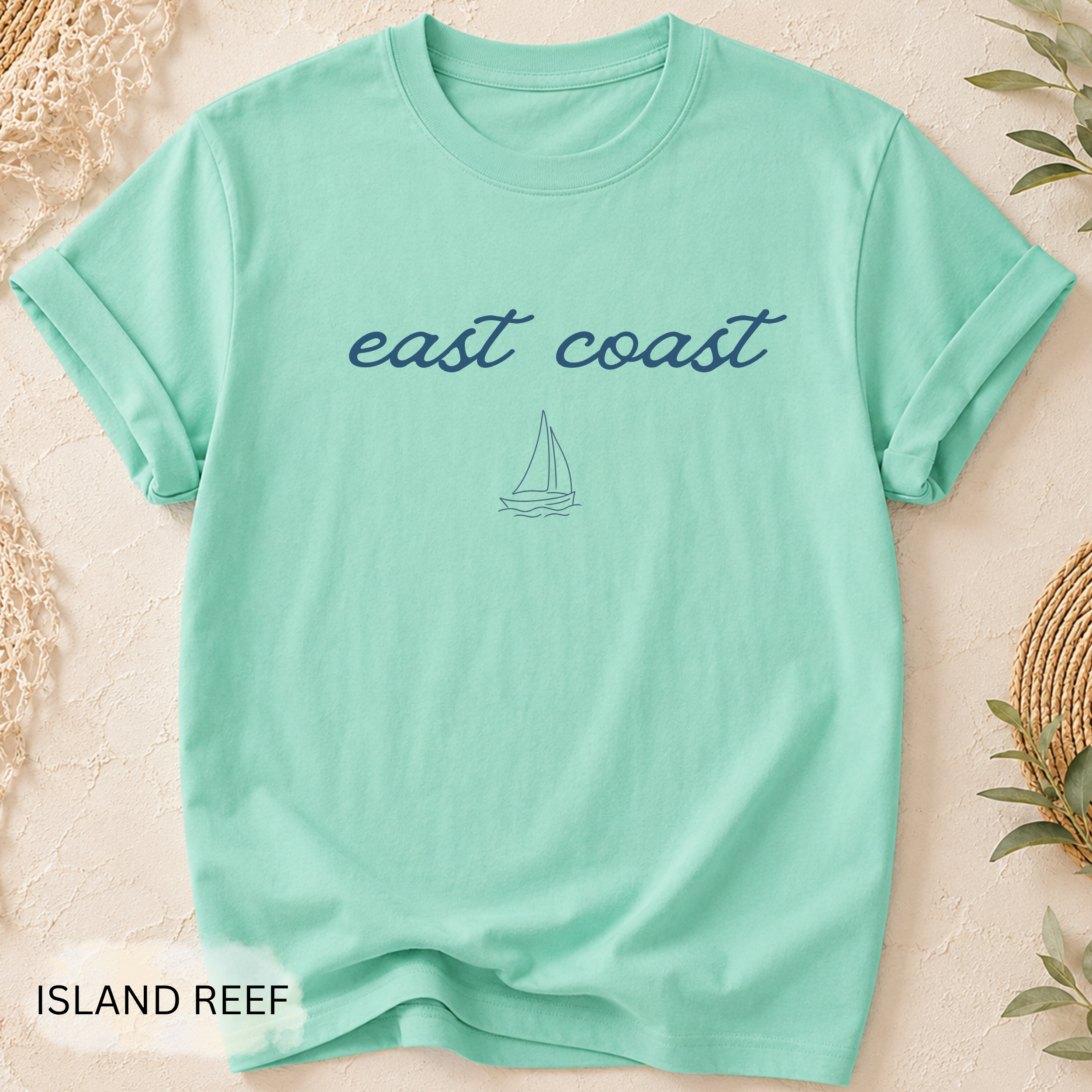 Boho East Coast T-Shirt - Comfort Colors garment-dyed unisex tee, boho coastal graphic