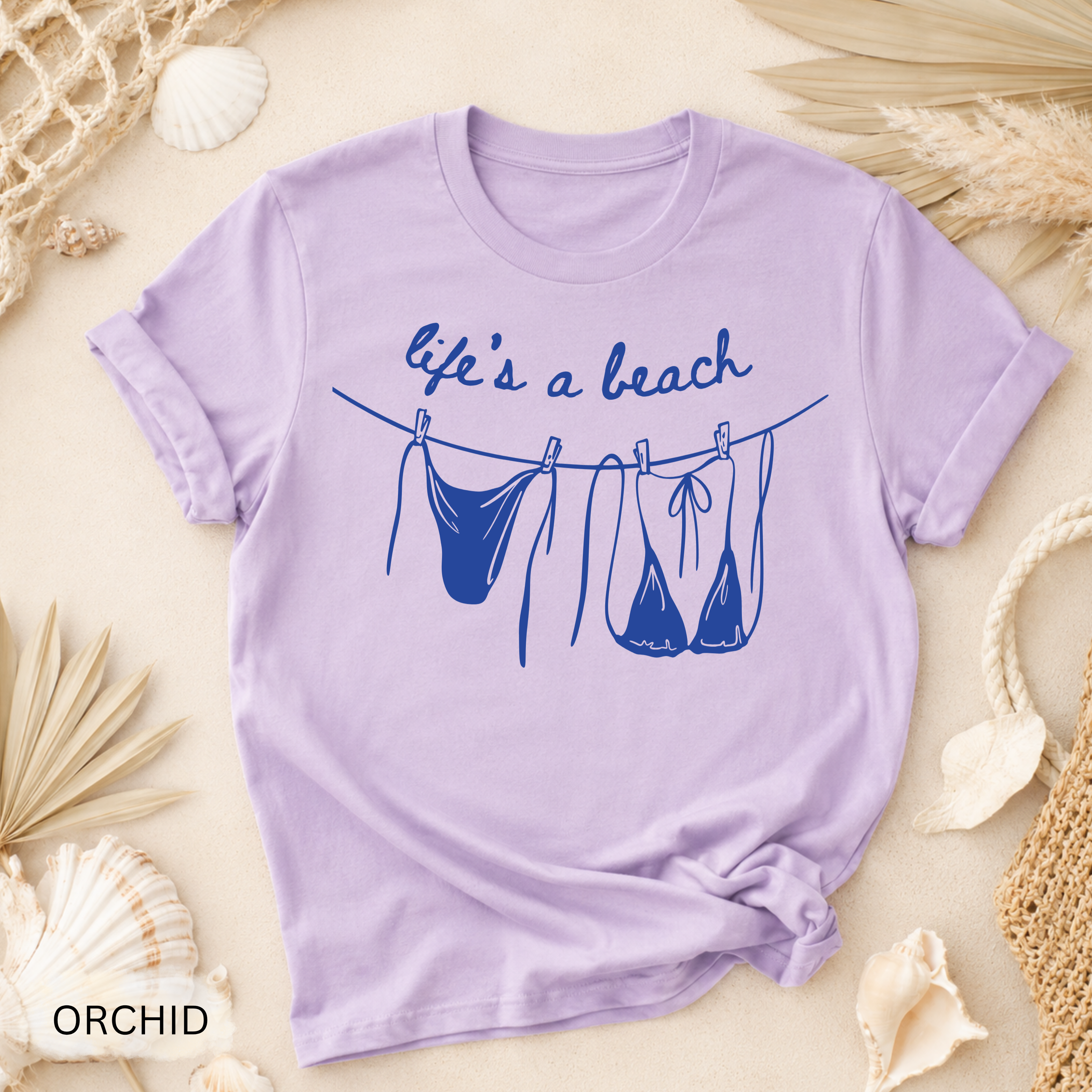 Life's a Beach Line Art T-Shirt