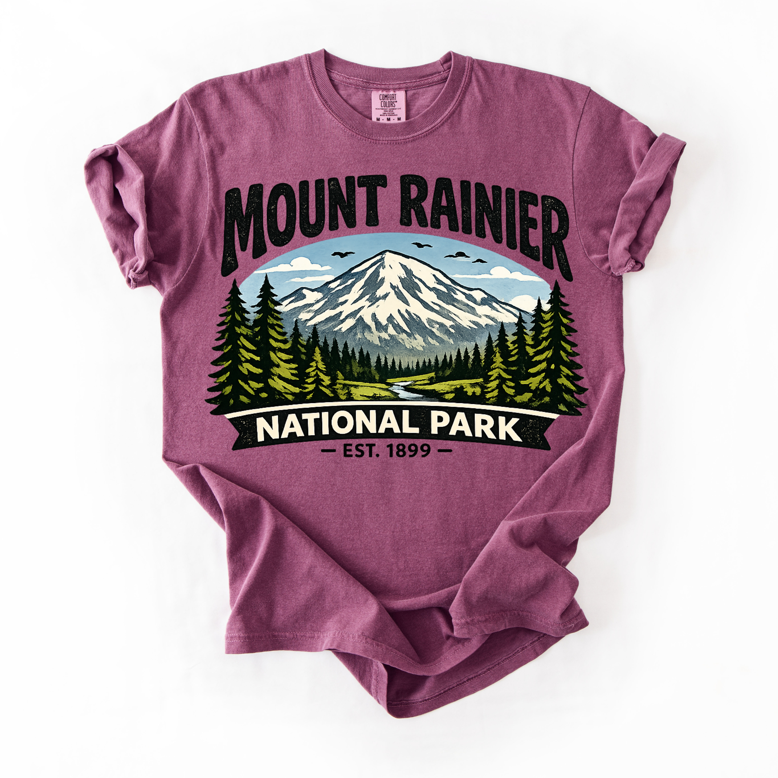 Mount Rainier National Park T-Shirt — Vintage Mountain Outdoor Tee