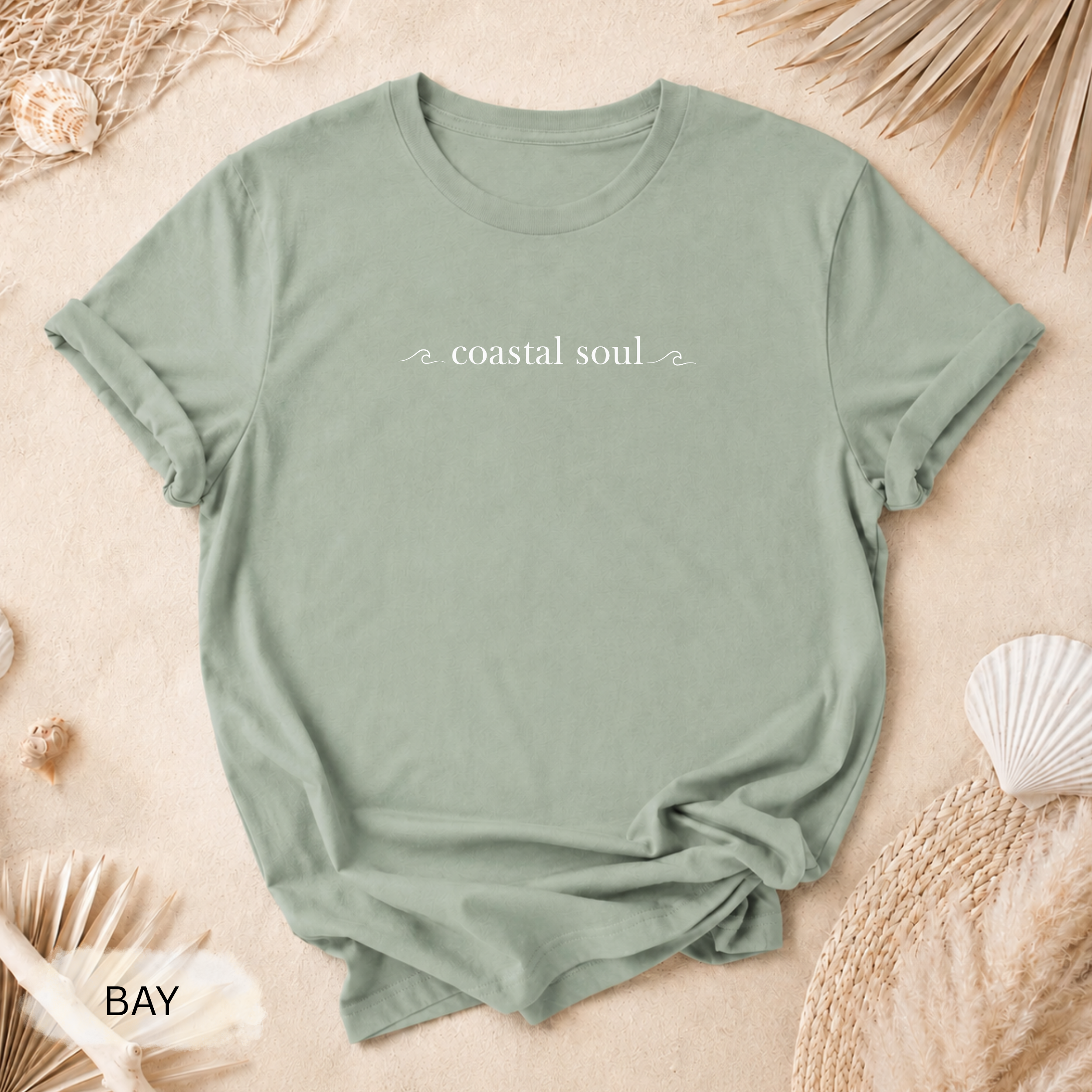 Coastal Soul T-Shirt - Comfort Colors garment-dyed unisex tee, minimal coastal soul lettering