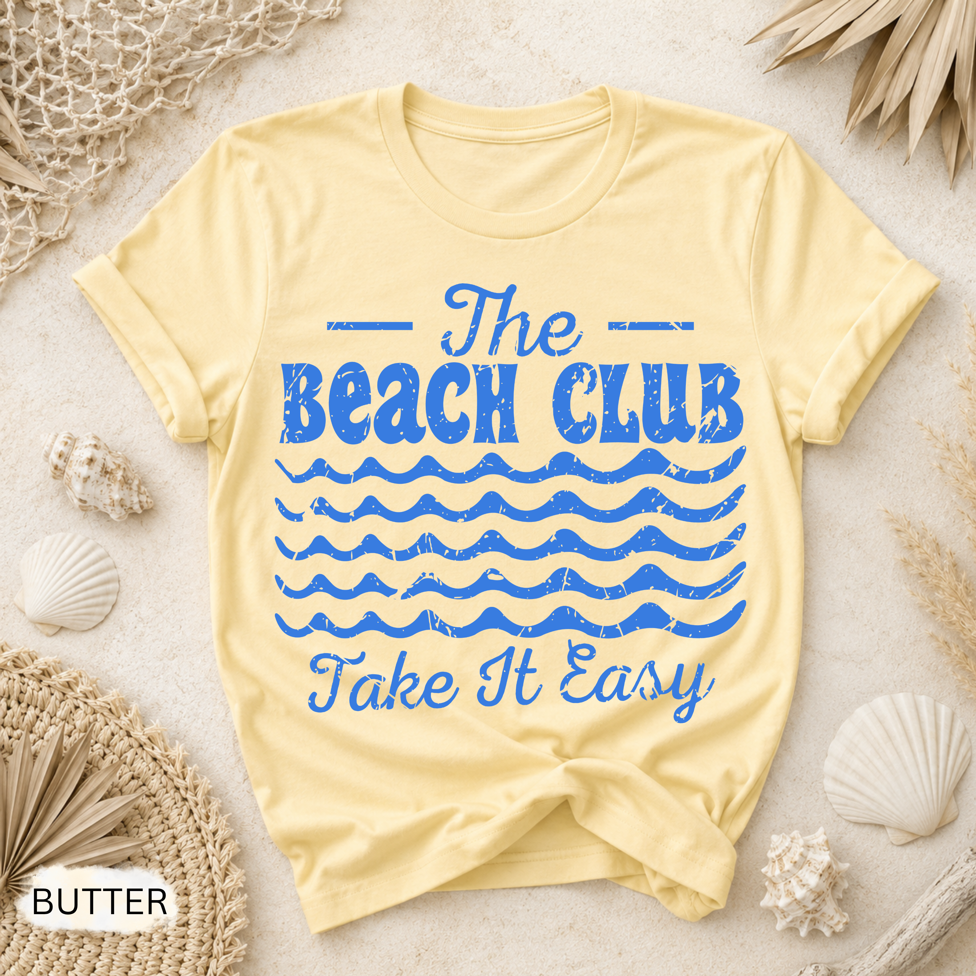 The Beach Club Retro T-Shirt - Comfort Colors garment-dyed unisex tee, retro beach club graphic