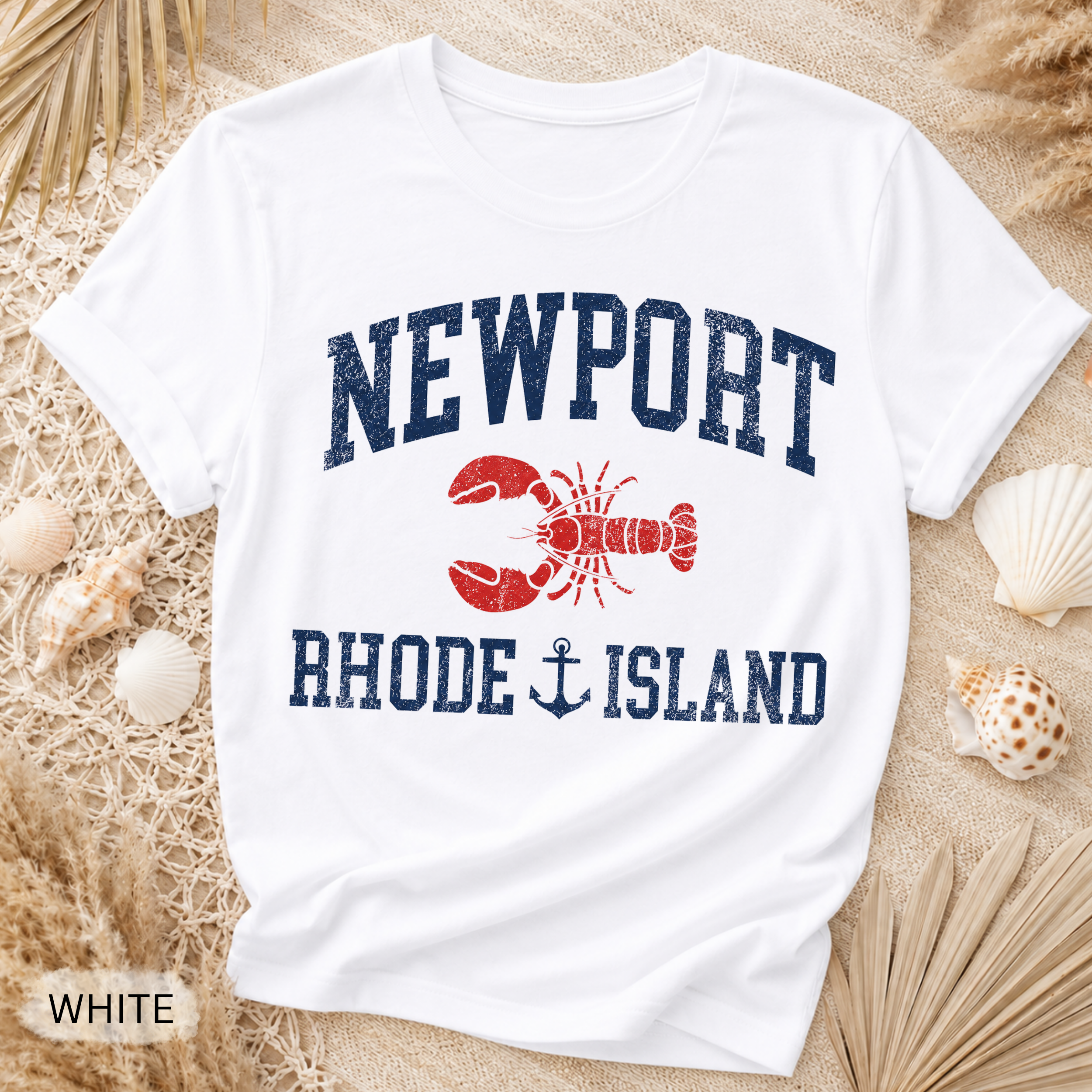 Newport Rhode Island Lobster Graphic T-Shirt - Comfort Colors garment-dyed unisex tee, Newport lobster graphic