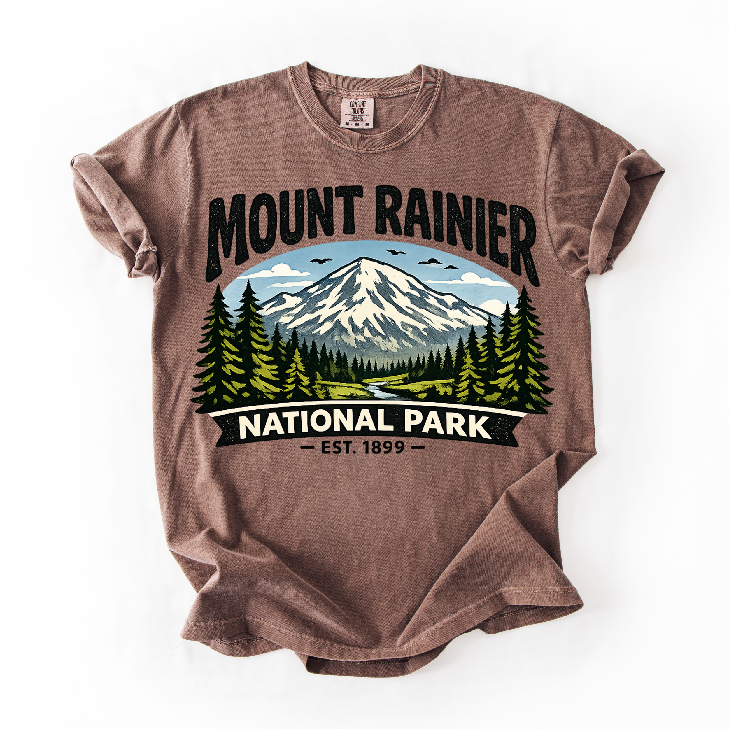 Mount Rainier National Park T-Shirt — Vintage Mountain Outdoor Tee